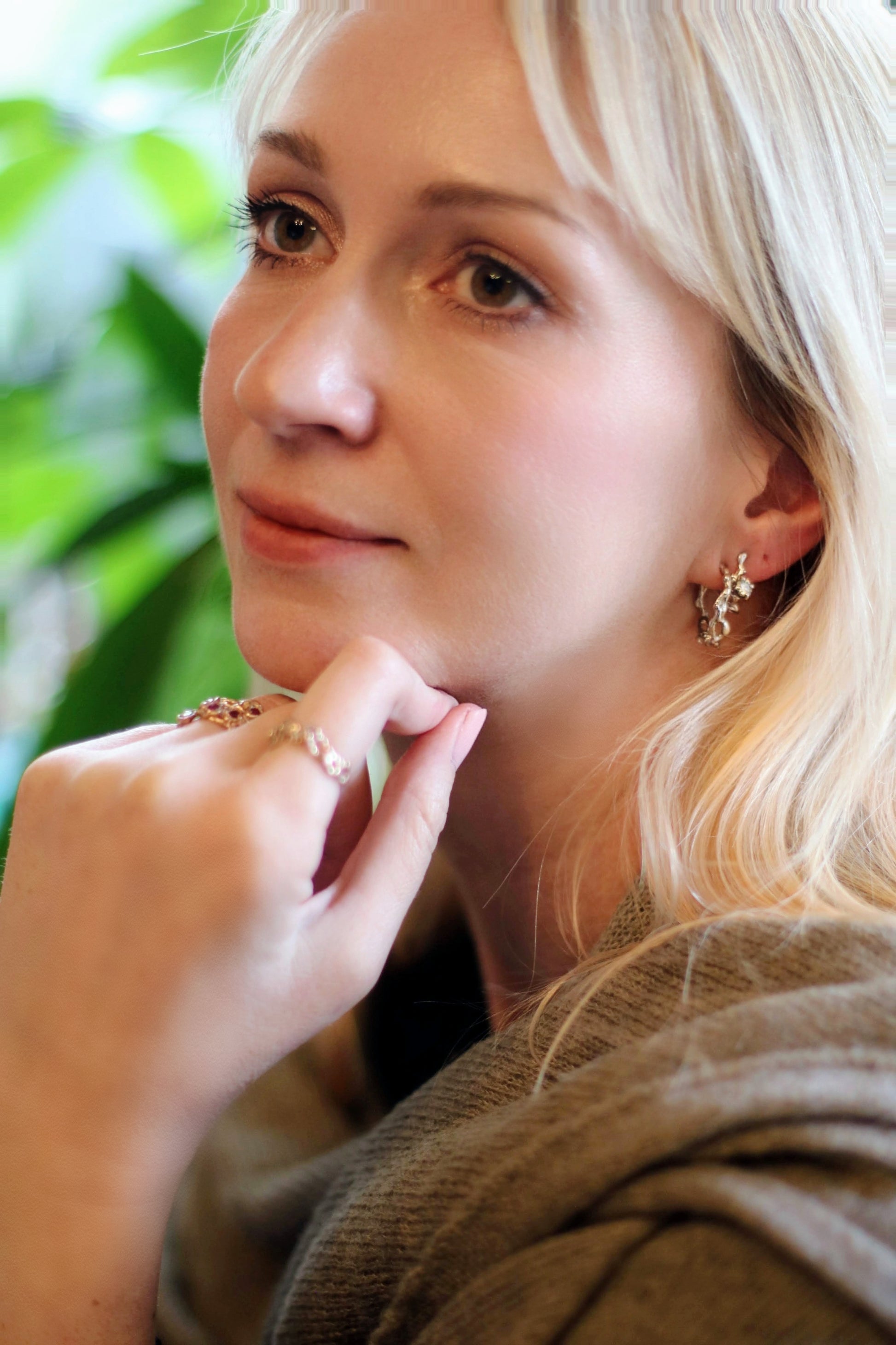 silver earrings