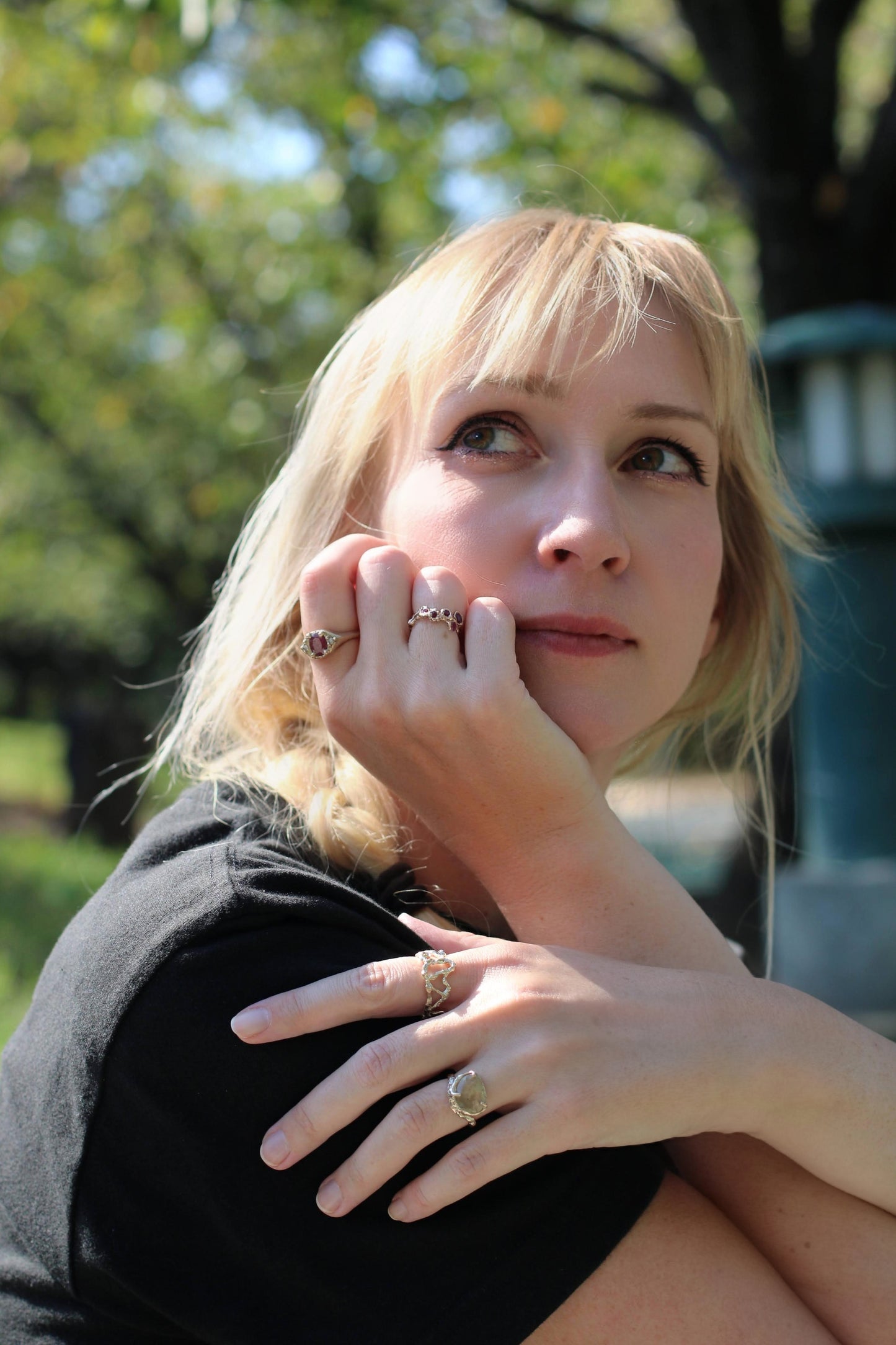 Ruby and Sapphire Gold Statement Ring OOK