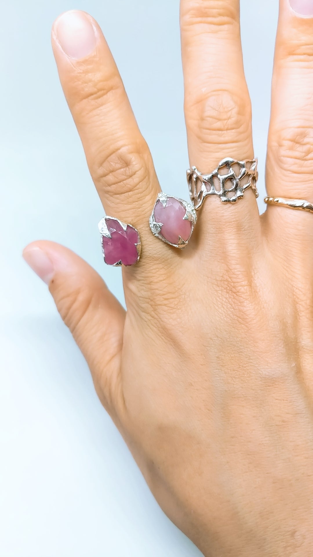 Pink Sapphires Celestial Open Ring-Made to Order