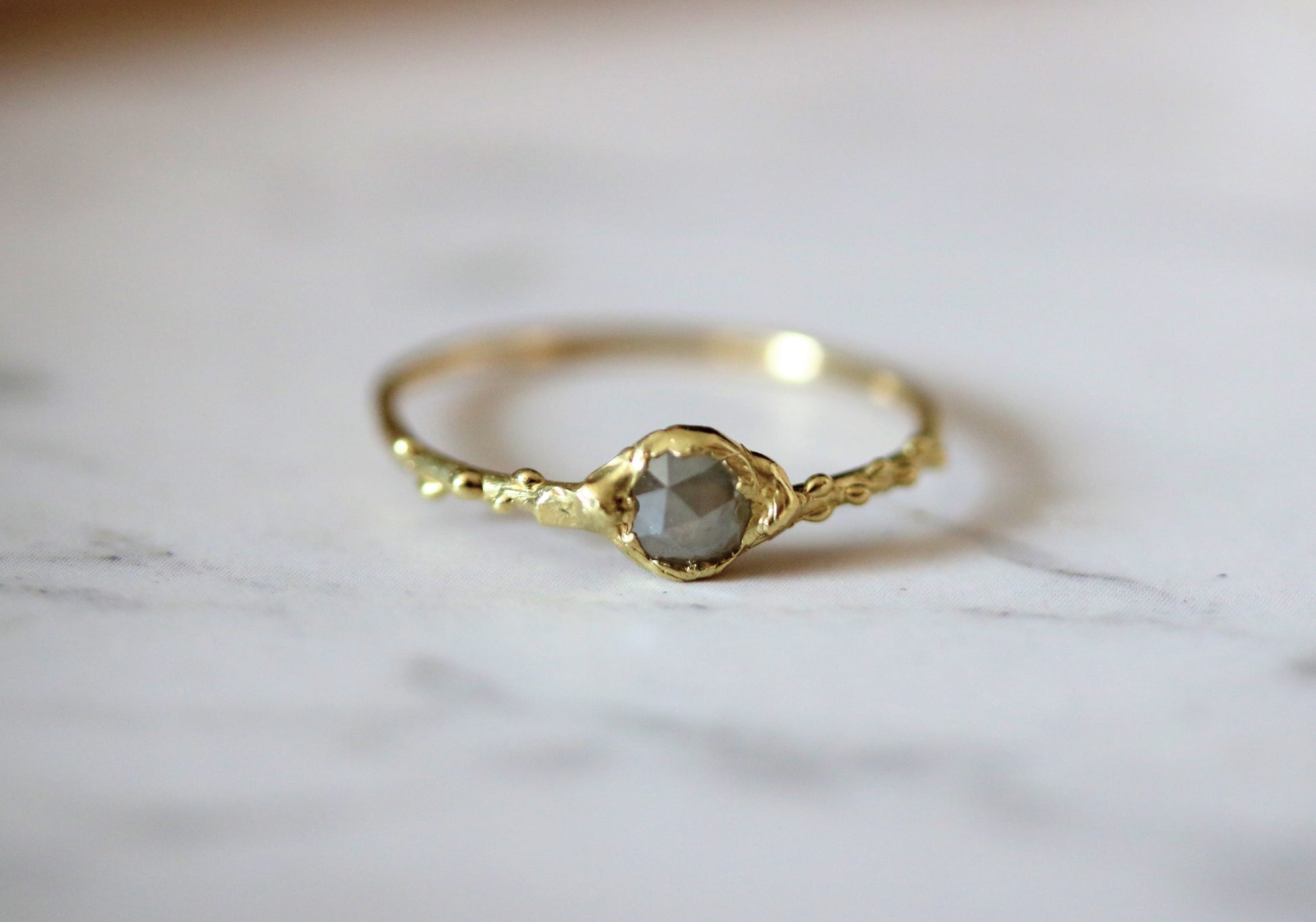 thin gold stacking ring with diamond