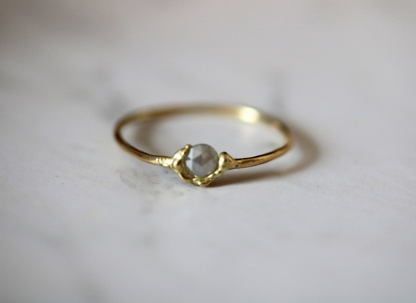 thin stackable ring with diamond