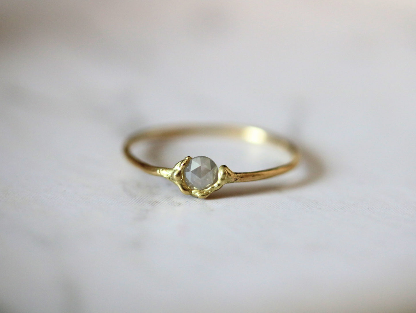 thin gold ring with diamond