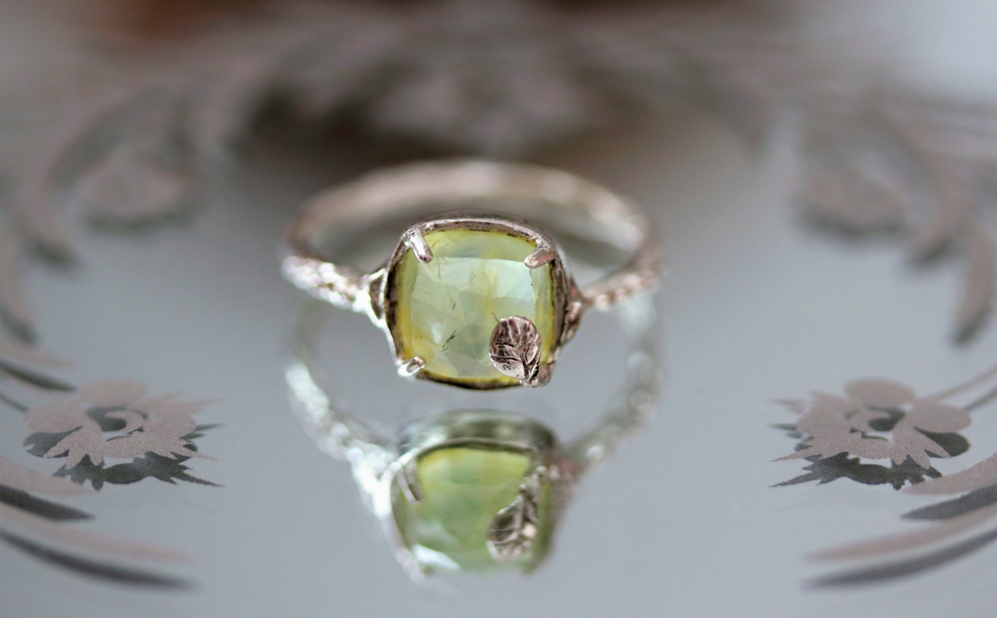 green prehnite ring