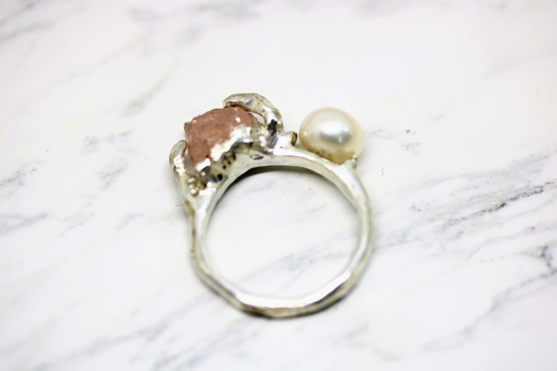 unlike usual combination of morganite and pearl