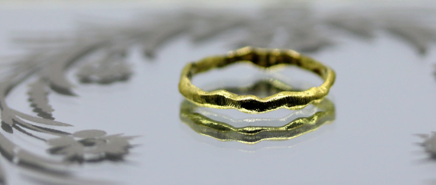 golden woven textured ring