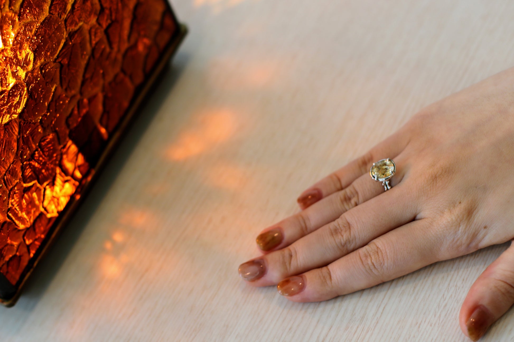 yellow citrine silver ring