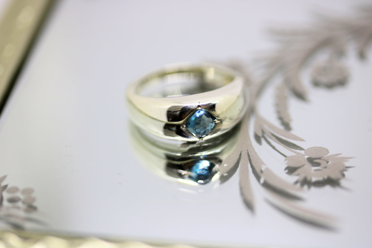 london blue topaz silver ring