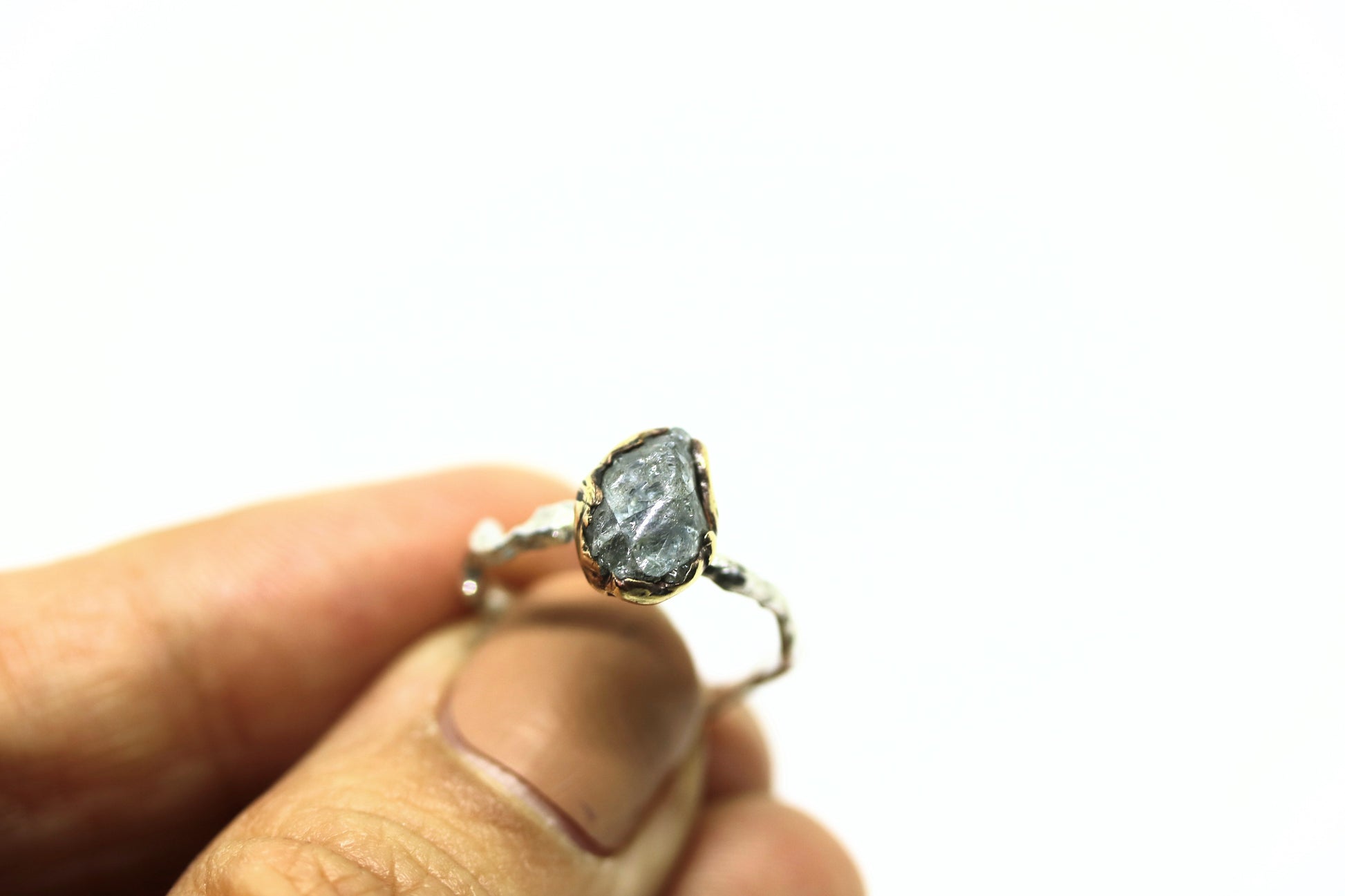 natural milky aquamarine ring