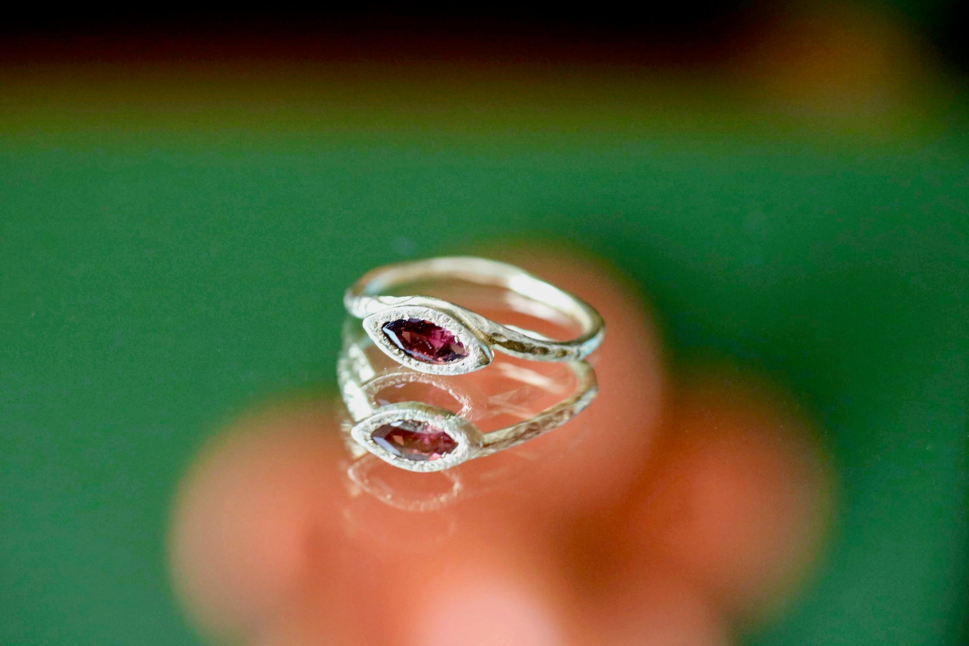 dark pink tourmaline gold ring