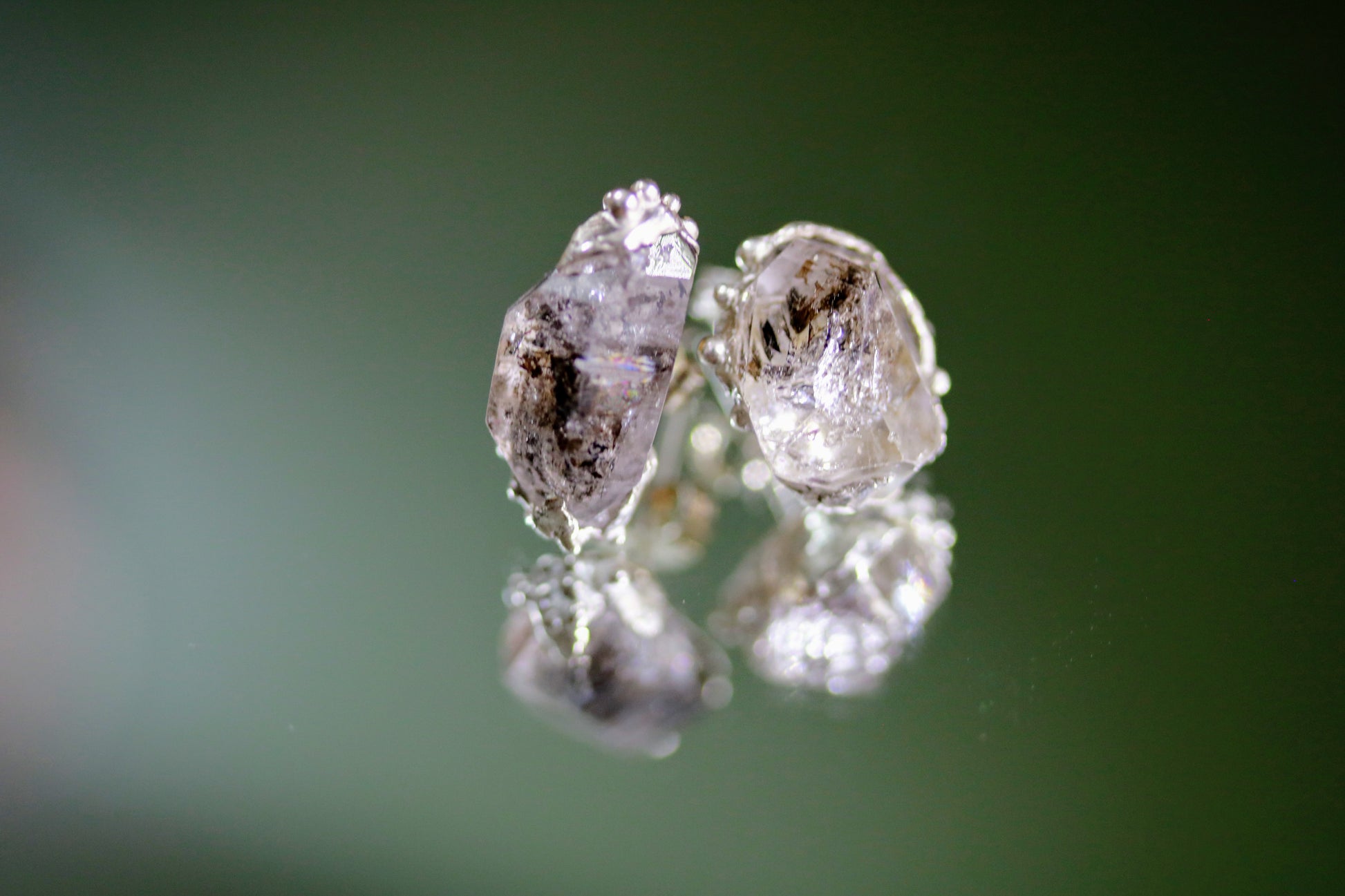 herkimer diamond quartz stud earrings