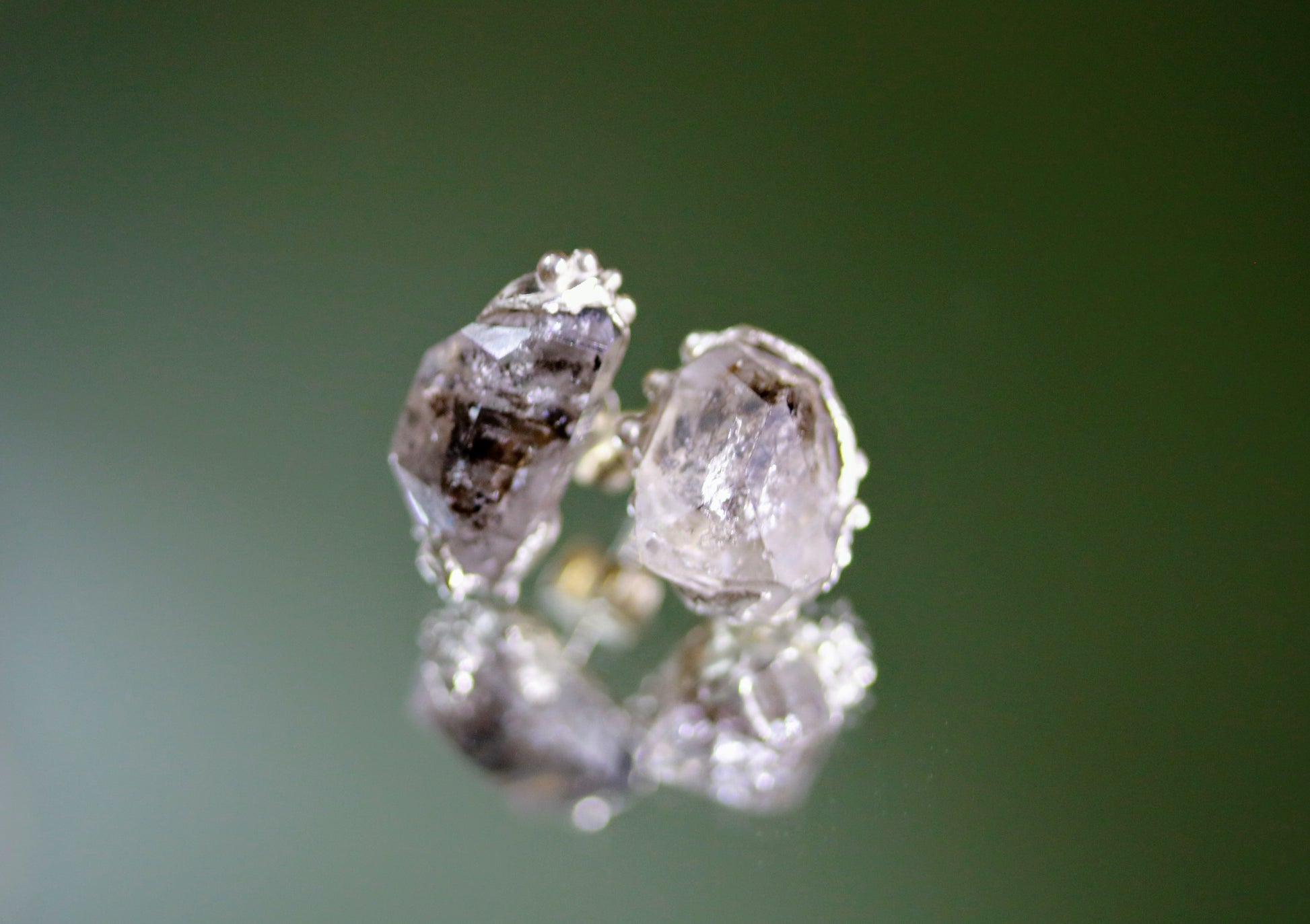 herkimer diamond one of a kind stud earrings