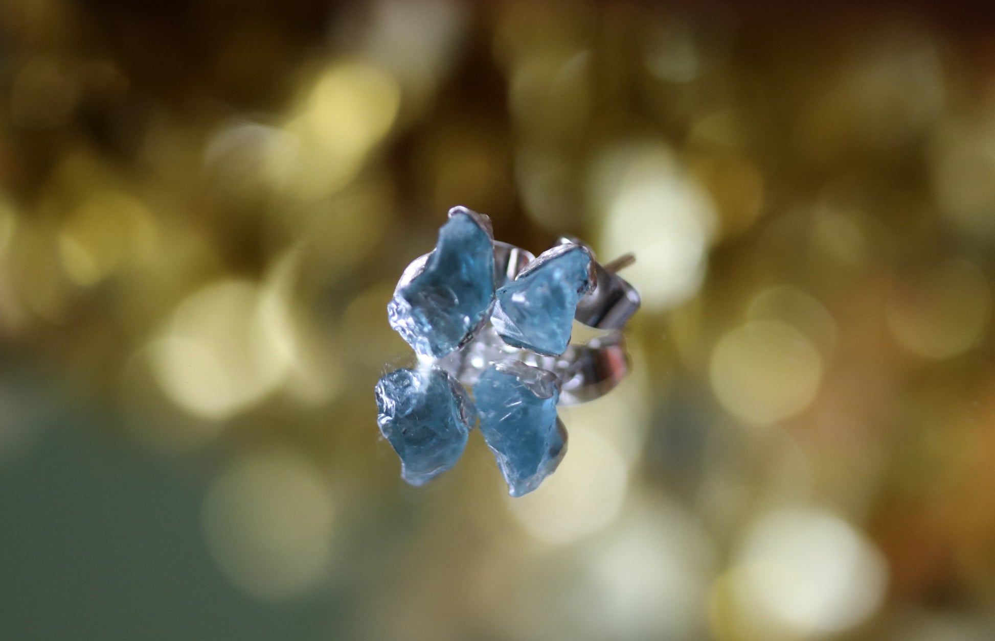 rough zircon silver stud earrings