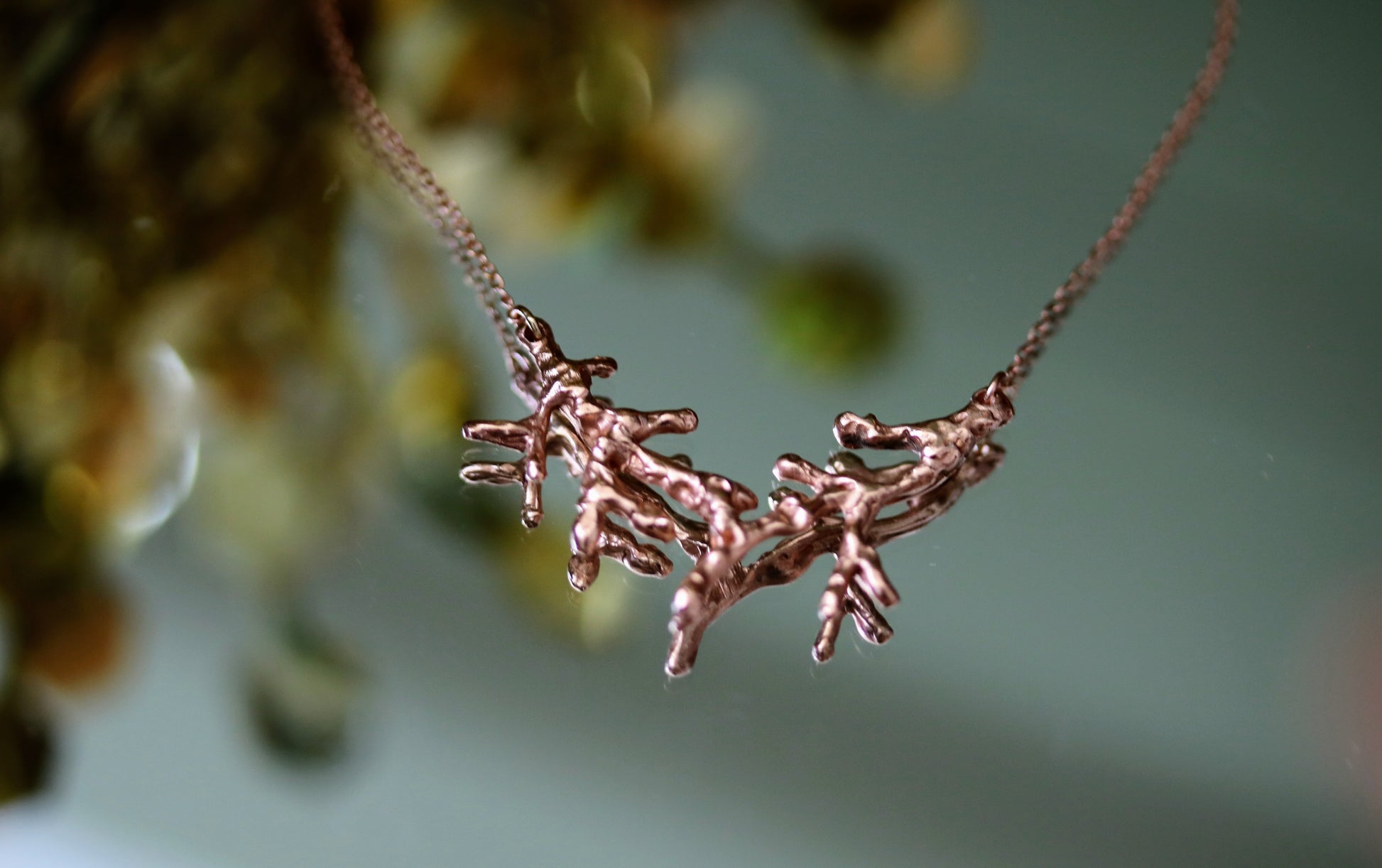 rose gold coral reef necklace