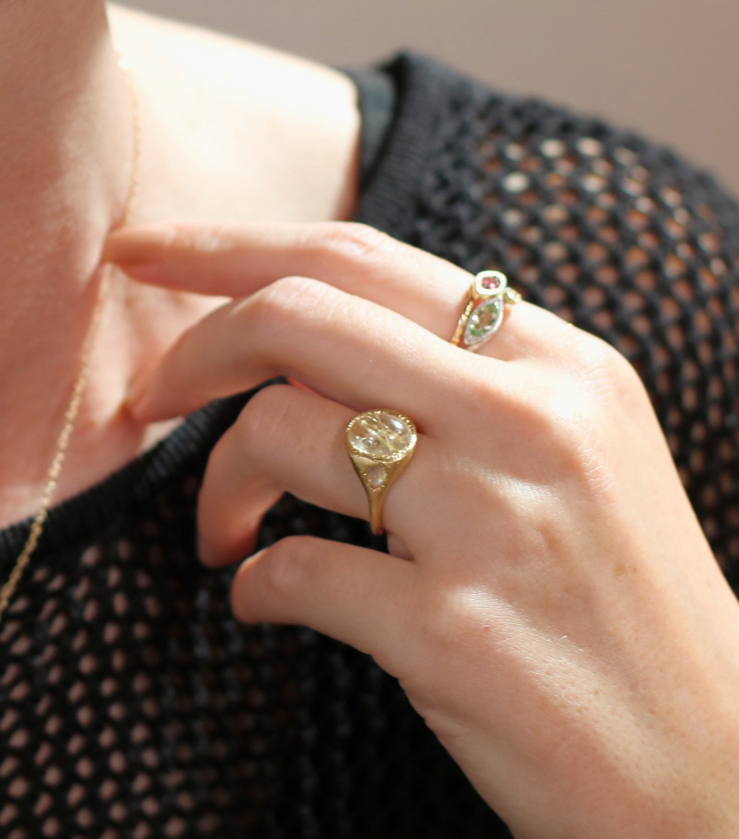 gold rutile ring