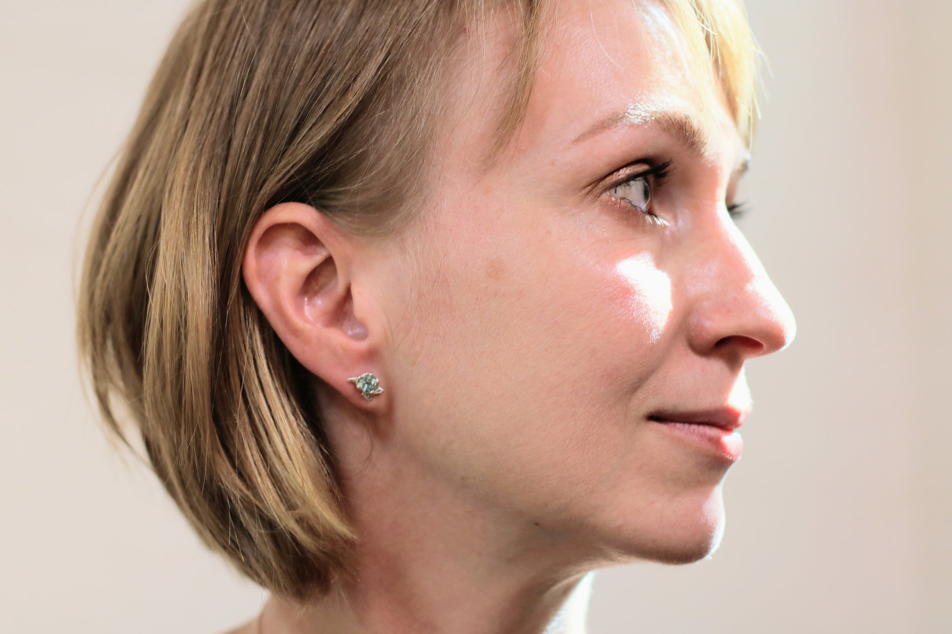 blue topaz silver stud earrings