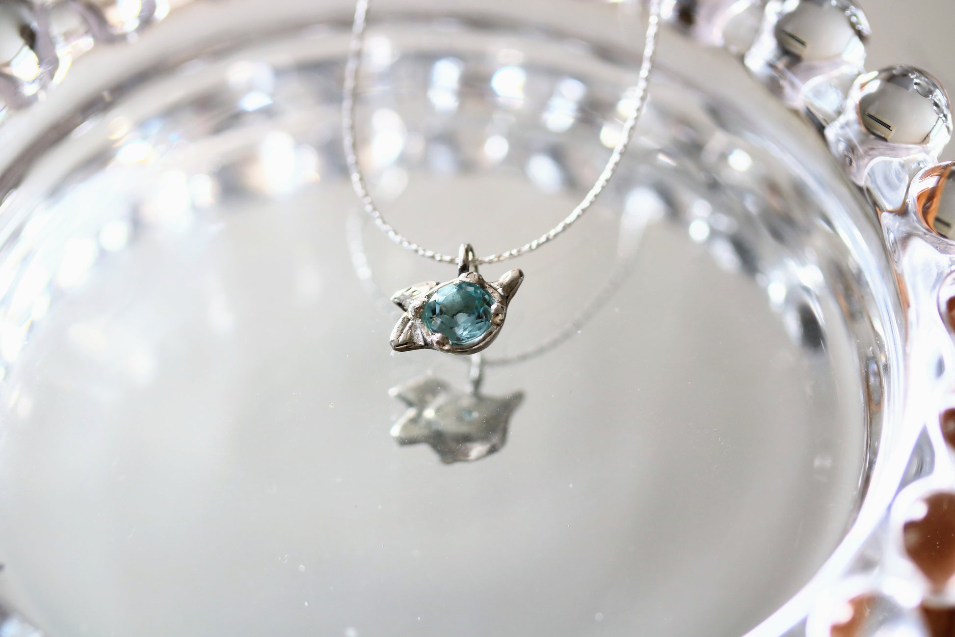 blue topaz silver necklace