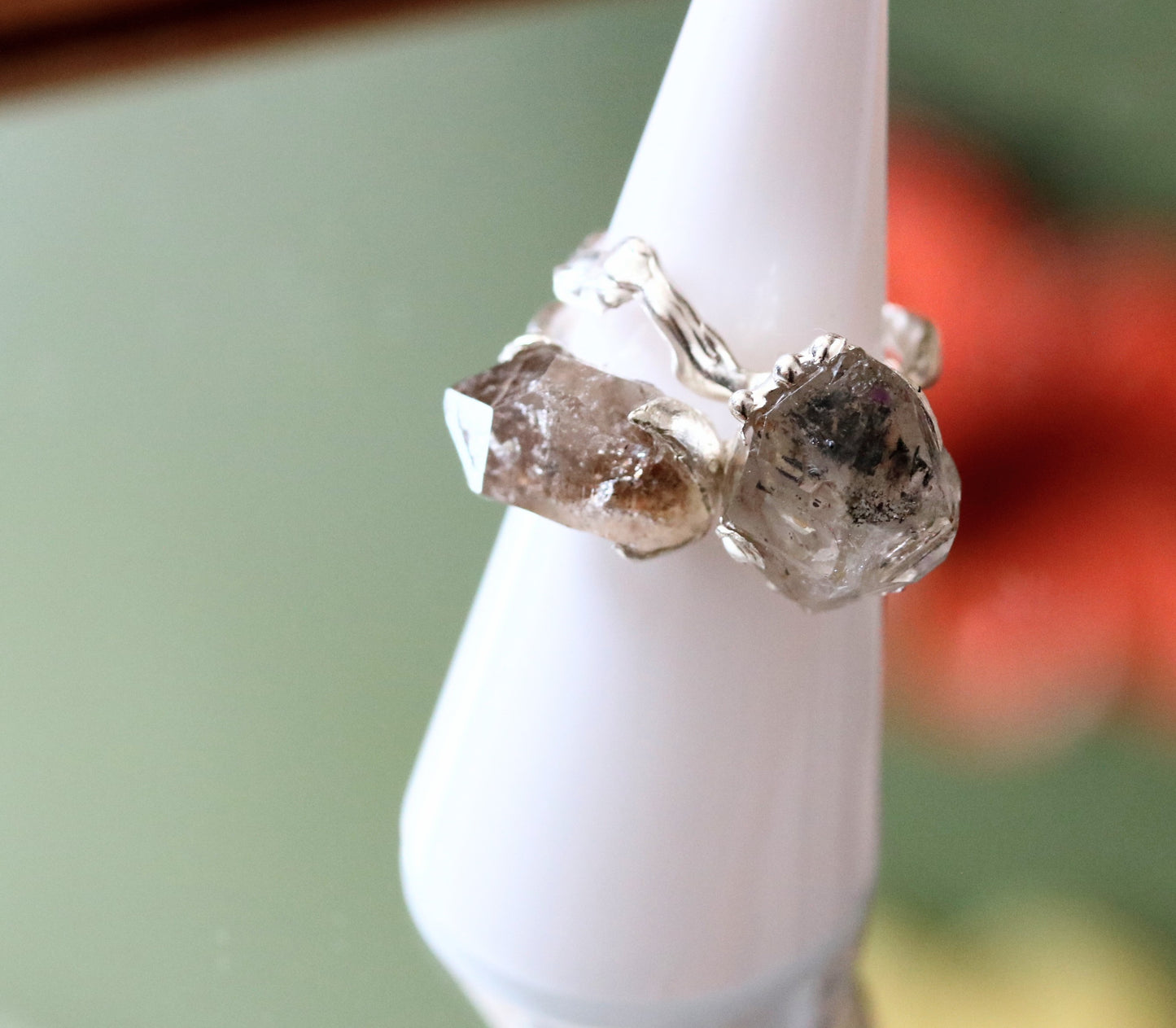 herkimer diamond silver rings