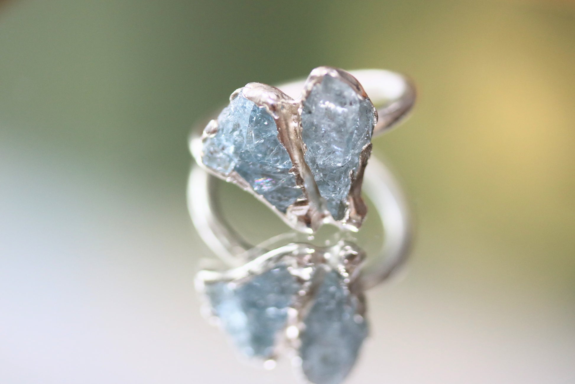 two stone heart ring