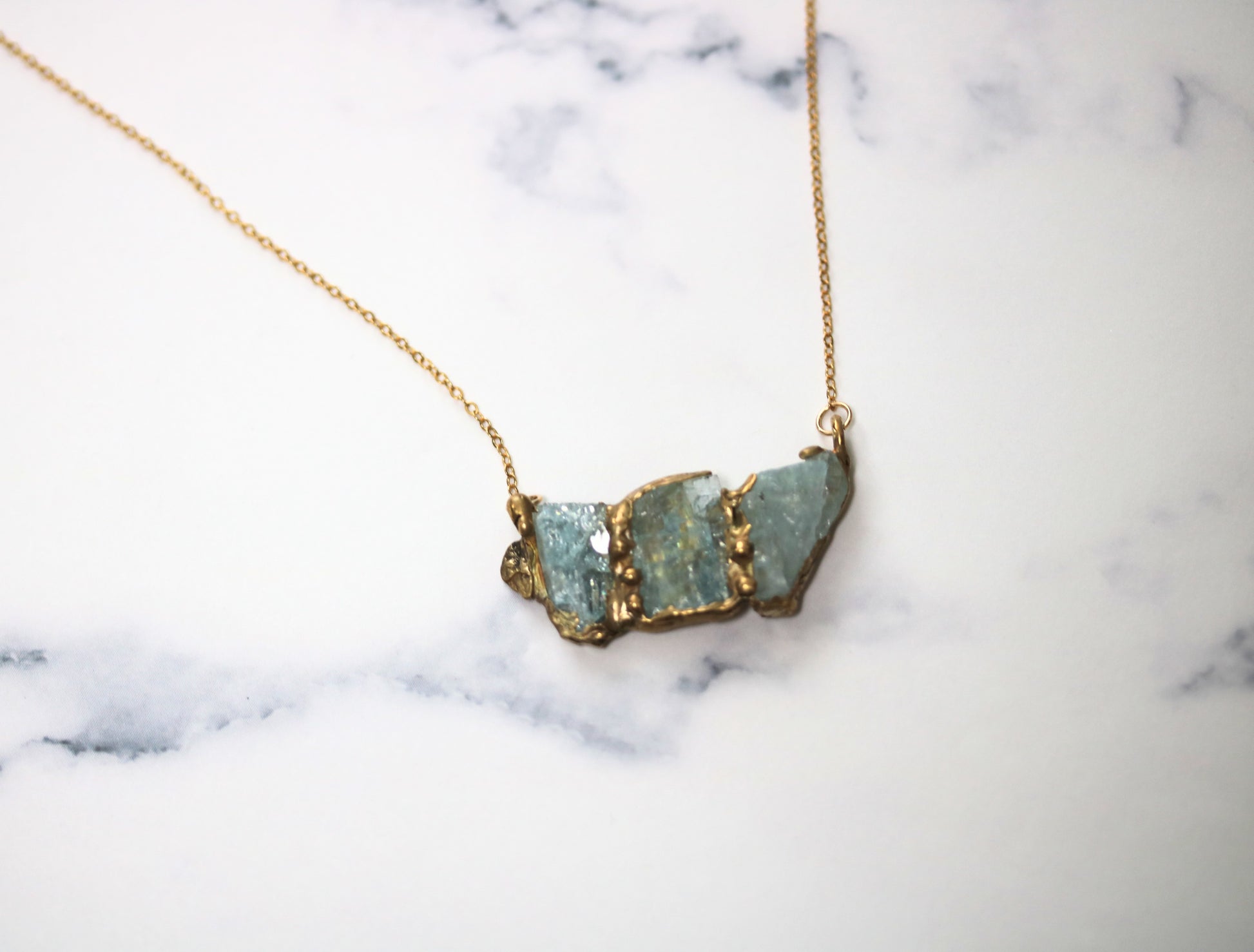 aquamarine statement necklace