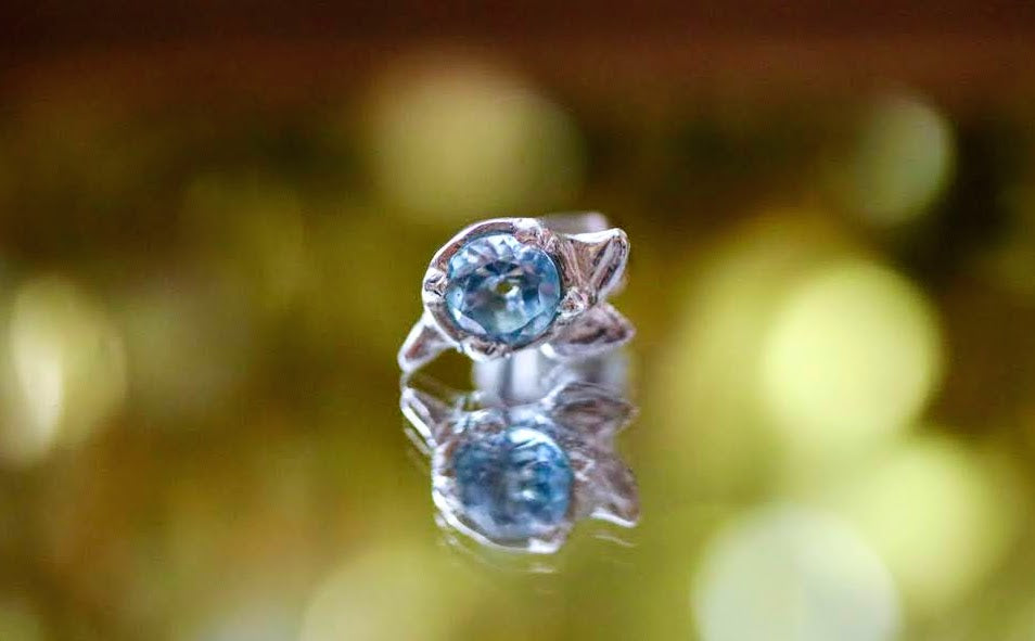 blue topaz silver earrings