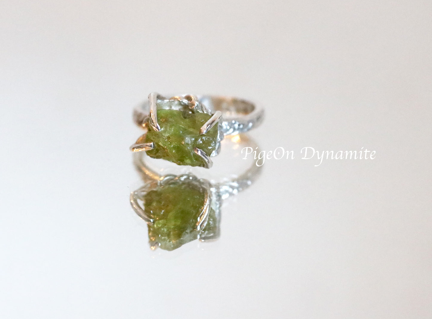 rough peridot ring