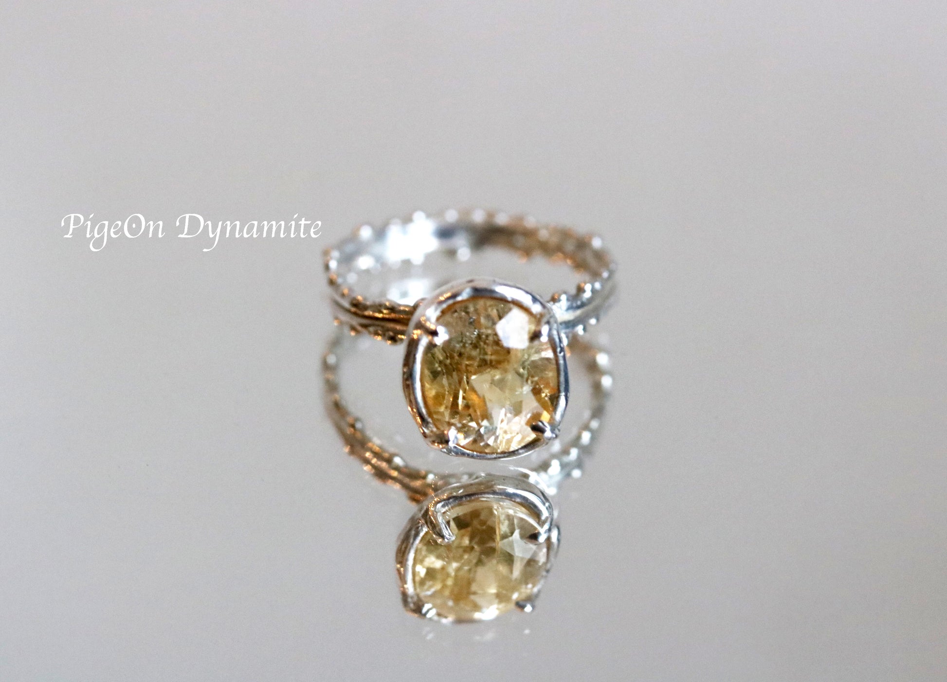 citrine silver ring