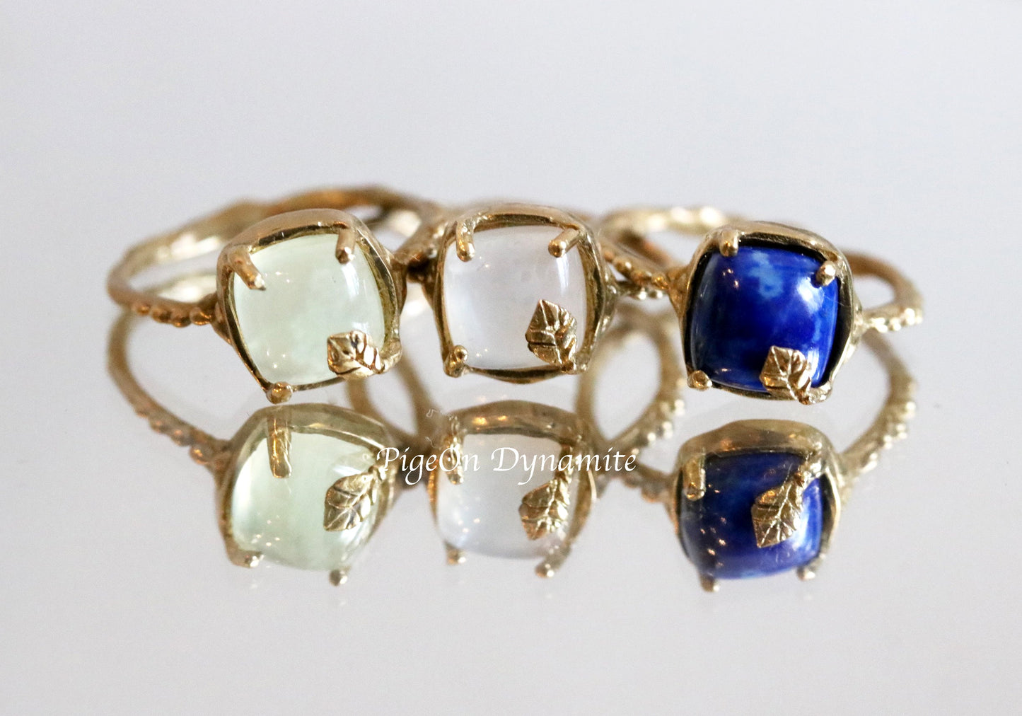 colored gem stone rings