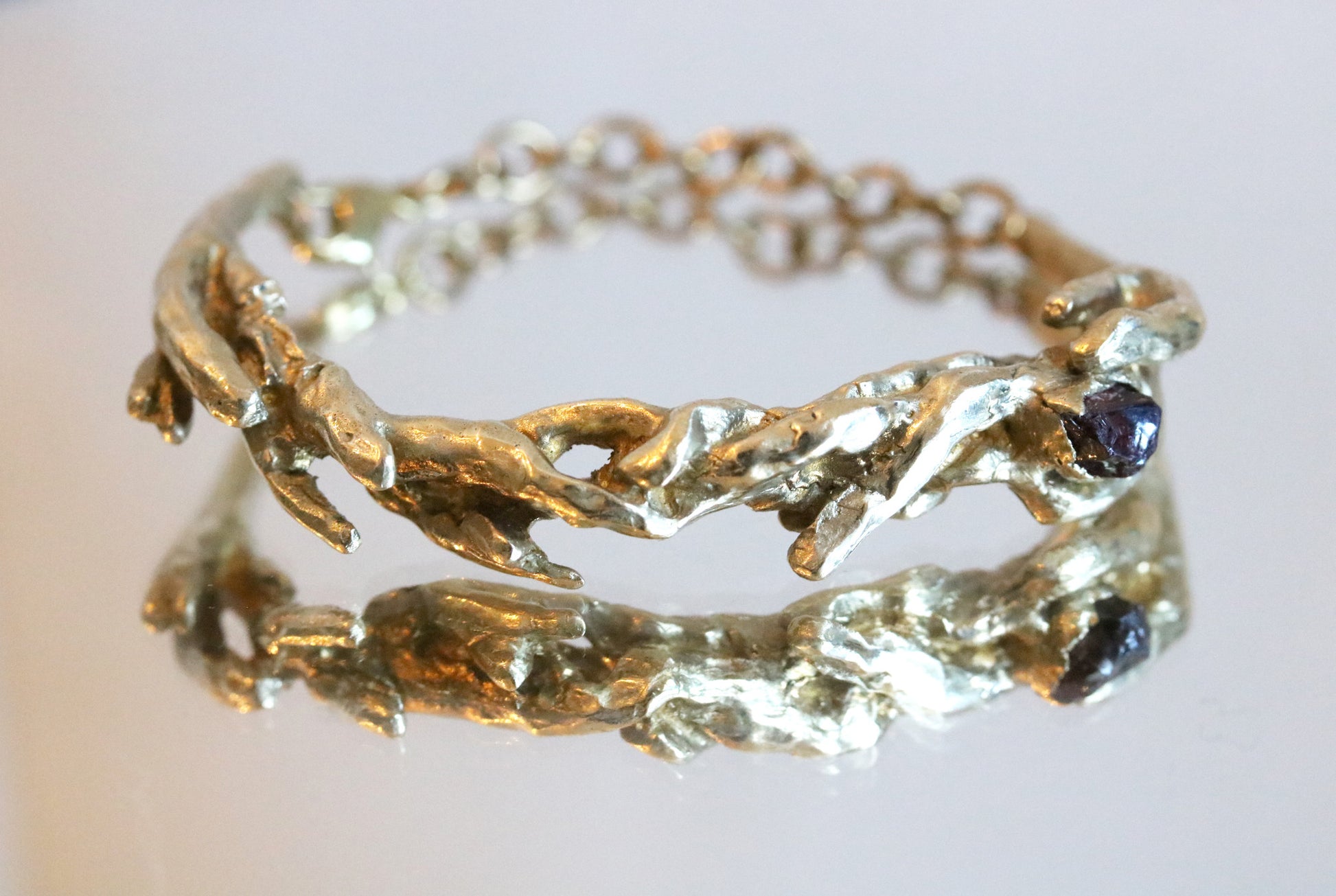 gold garnet bracelet