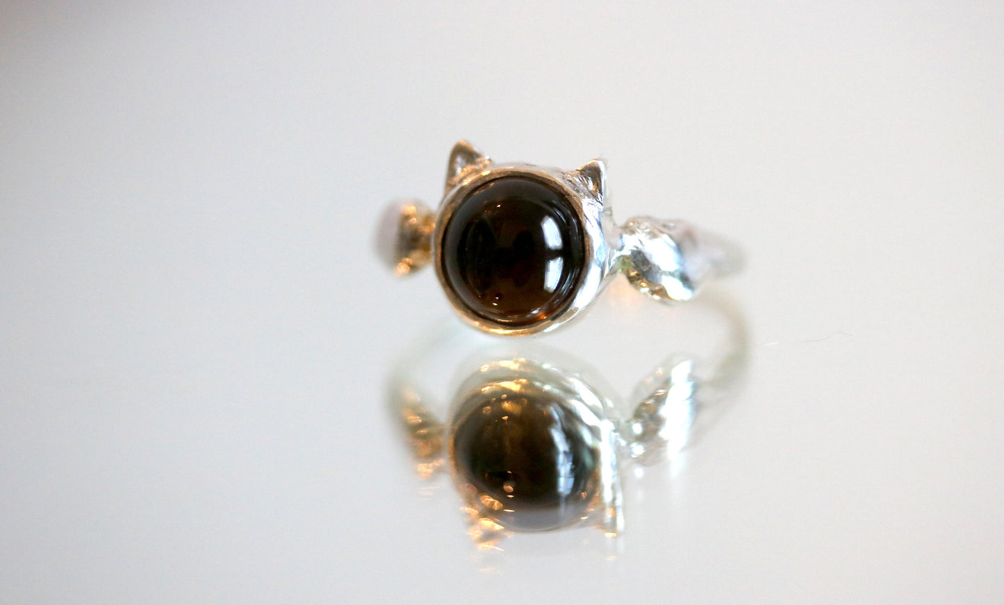 silver cat ring