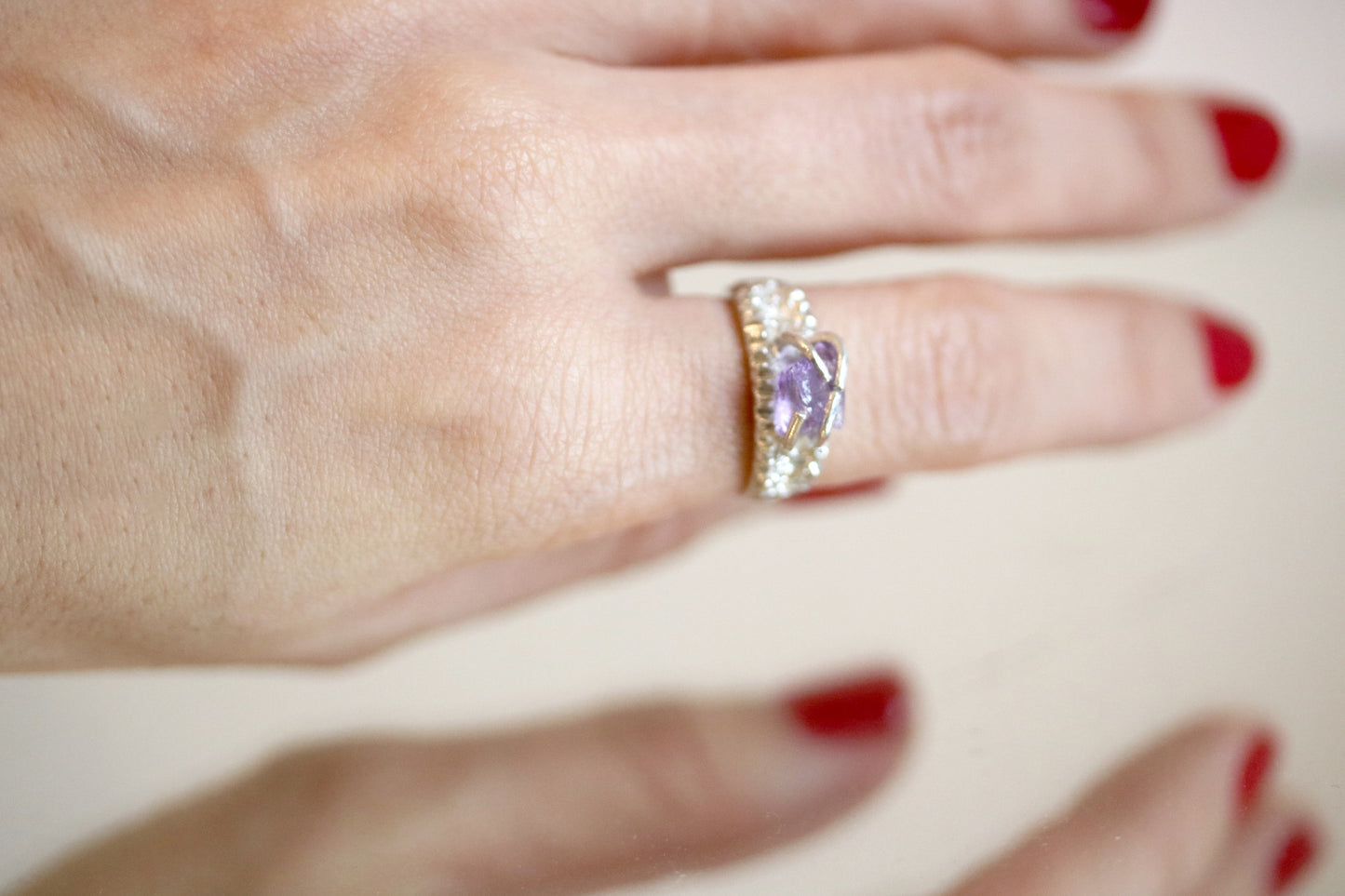 silver amethyst ring