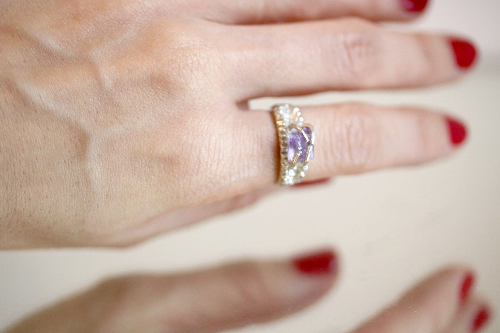 silver amethyst ring