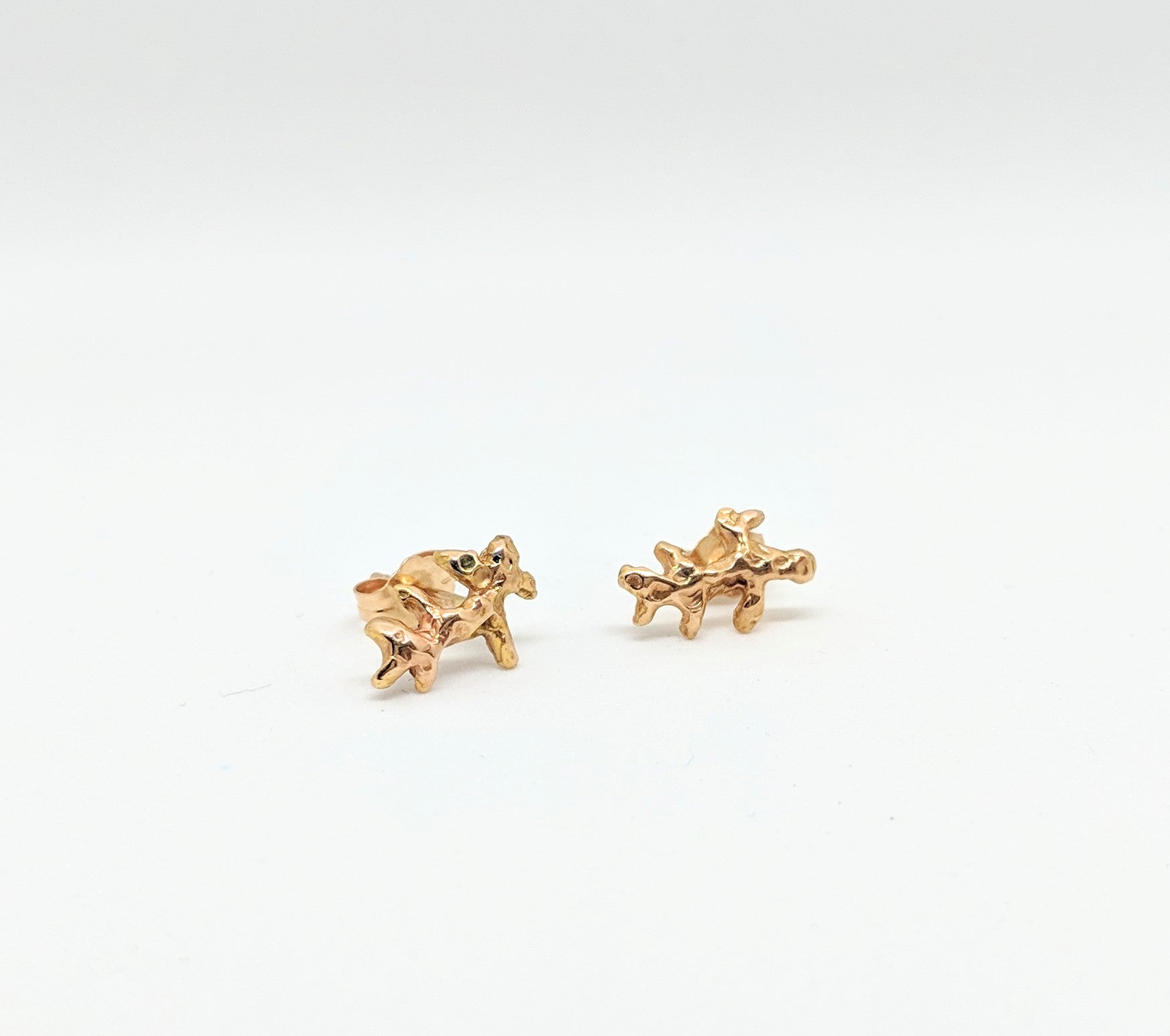 coral reef rose gold earrings