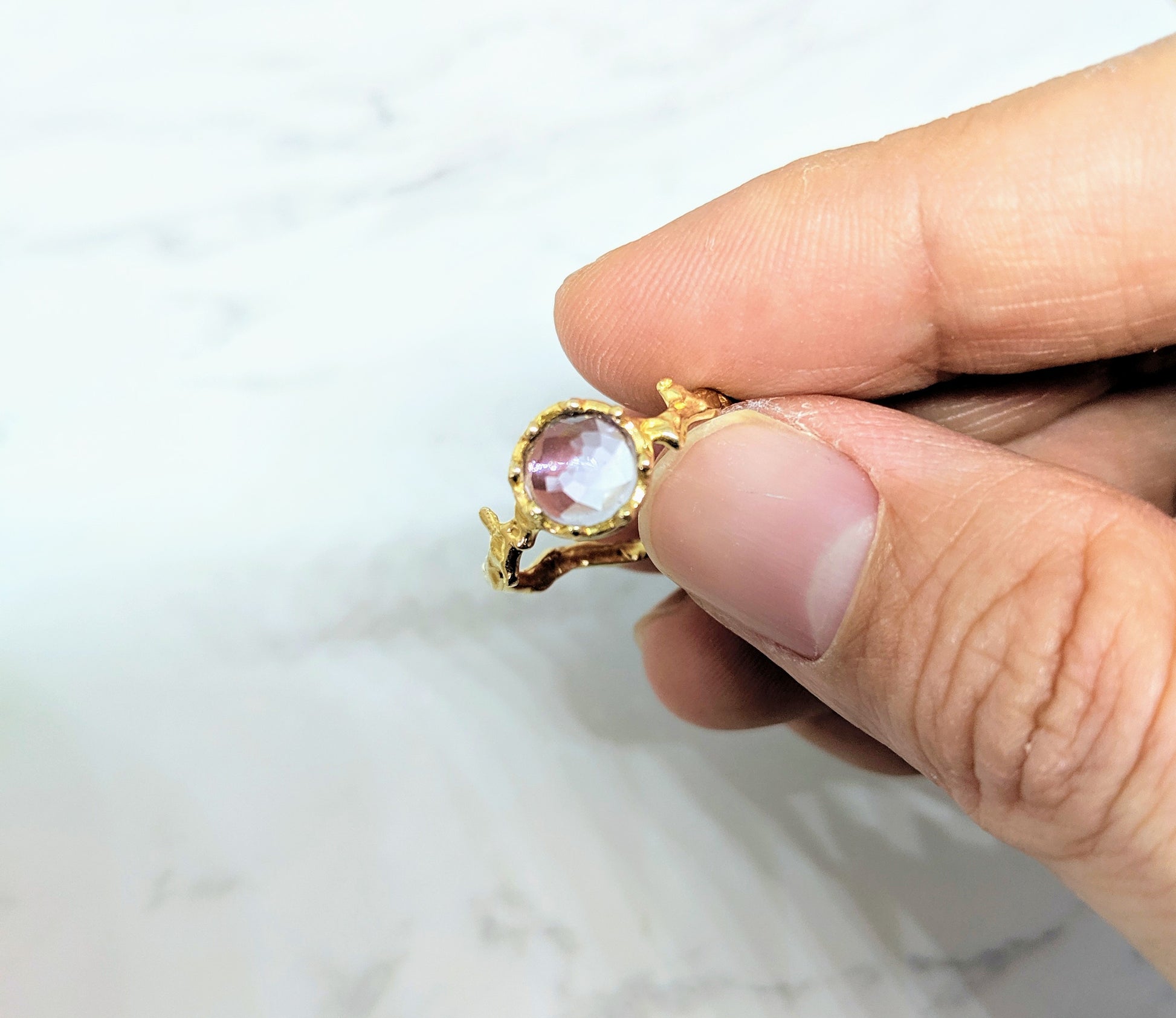 pink amethyst ring