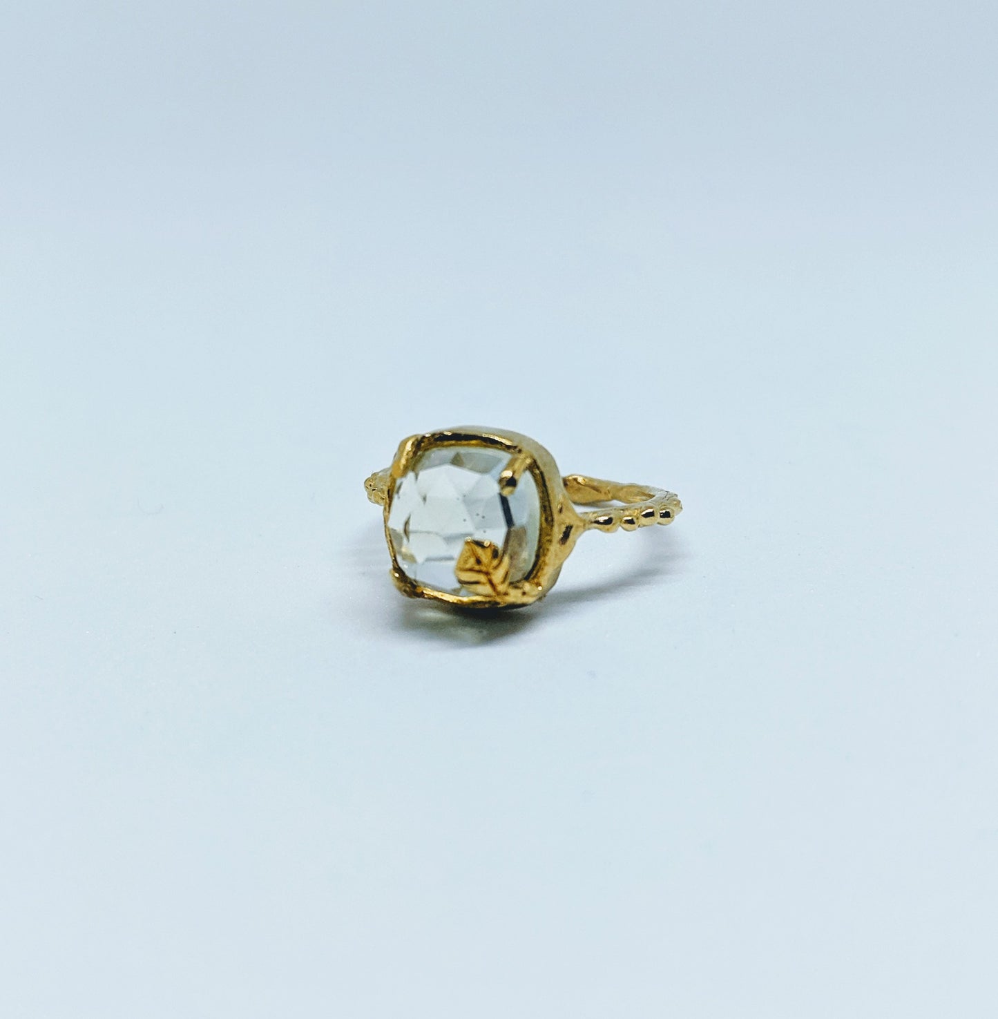 faceted stone gold ring