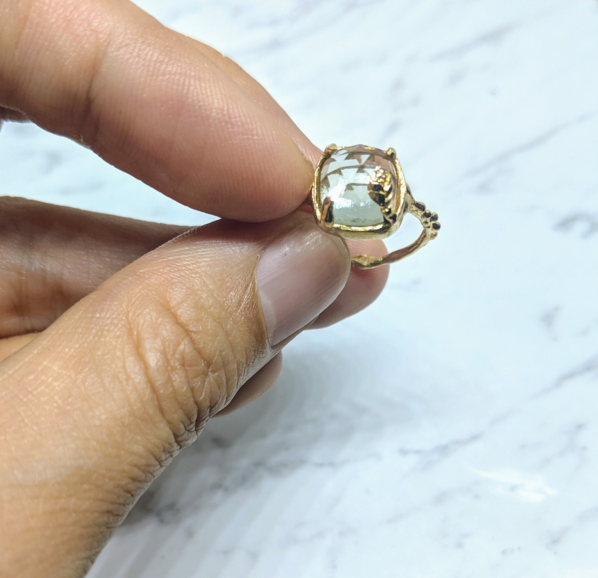 solitaire solid gold stone ring