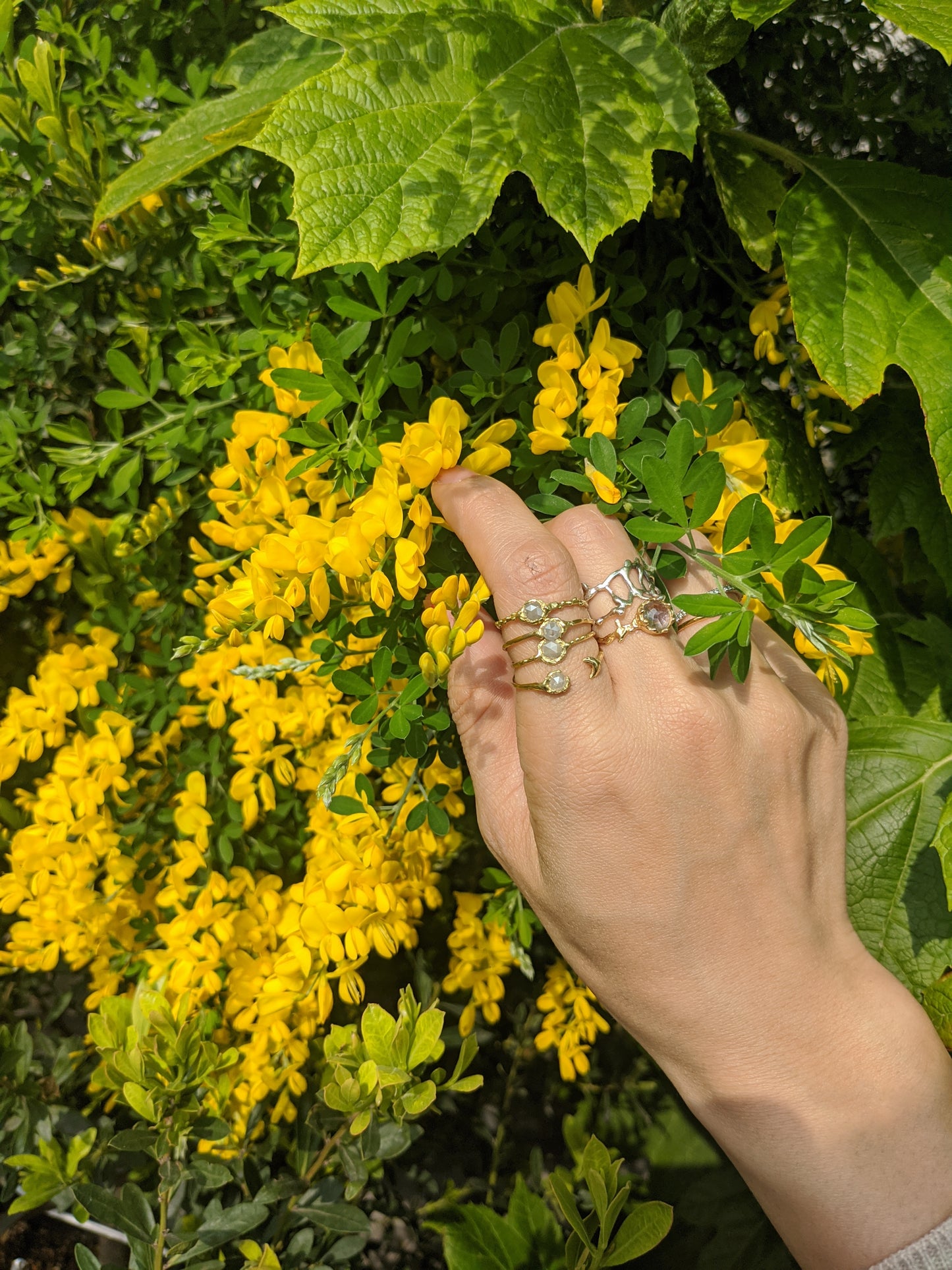 natural diamond stacking rings