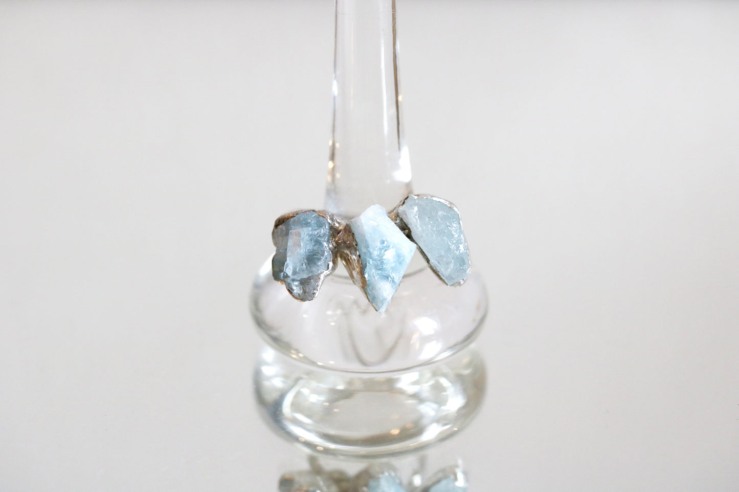 one of a kind raw aquamarine statement ring