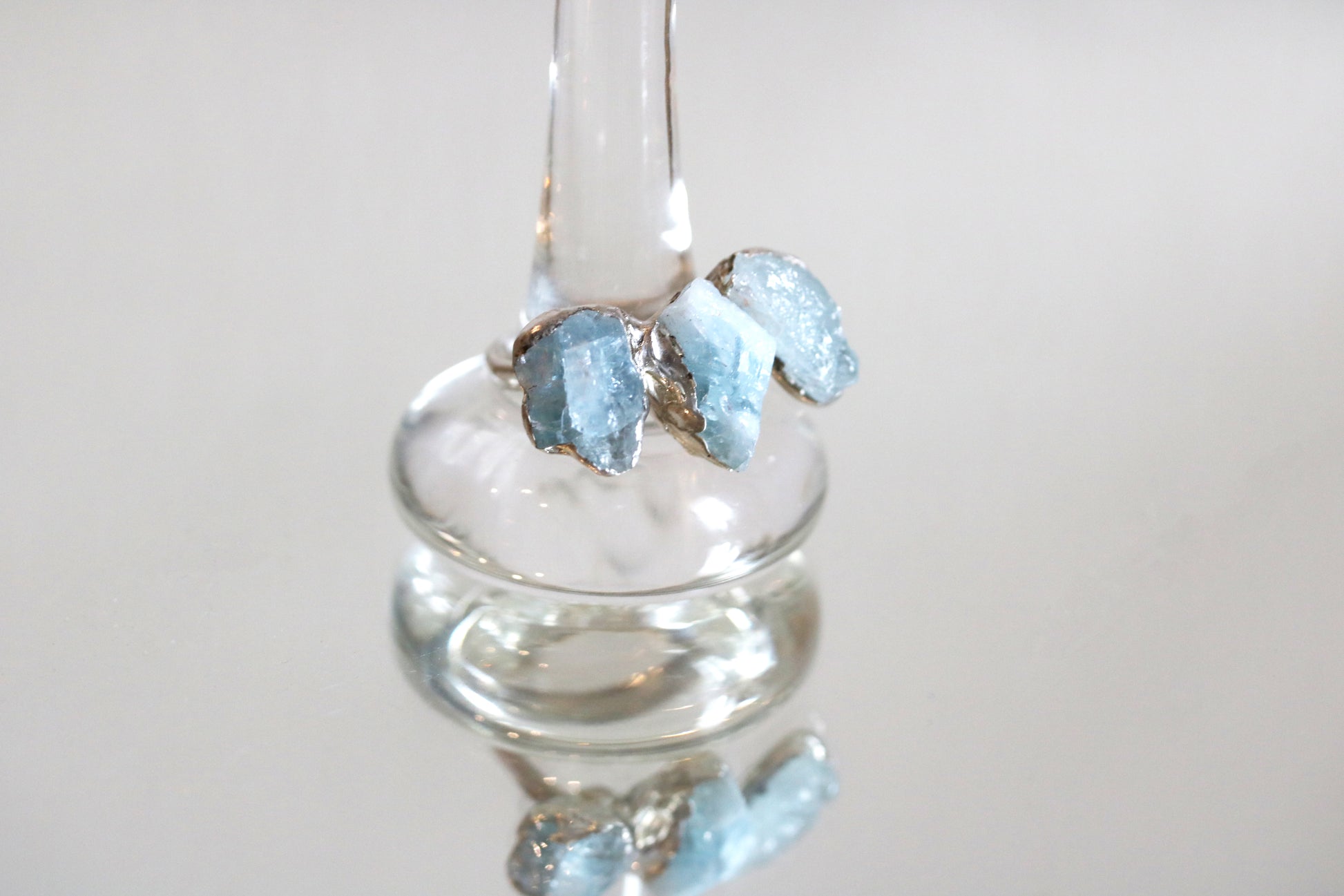 rough aquamarine statement ring