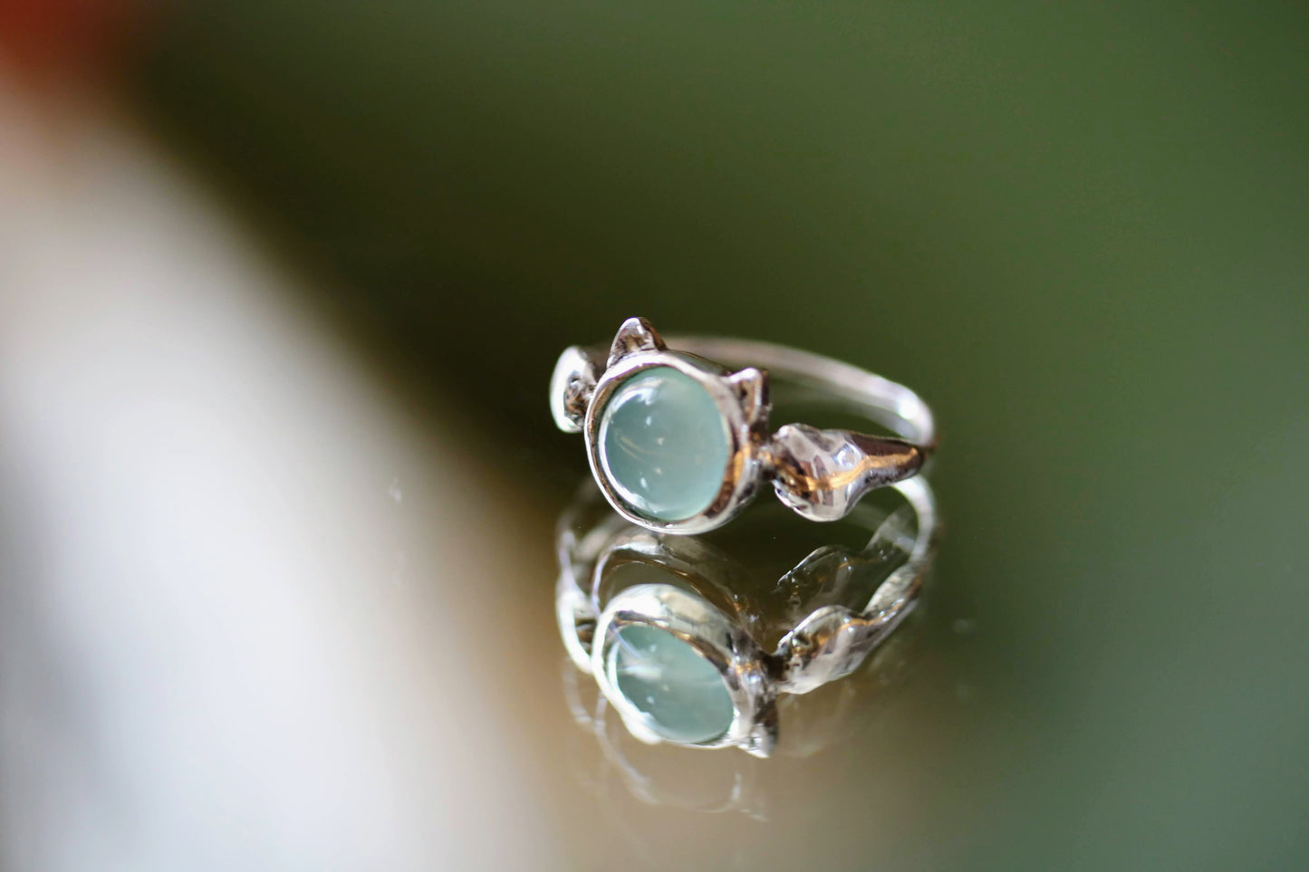 kitty ring with gemstone