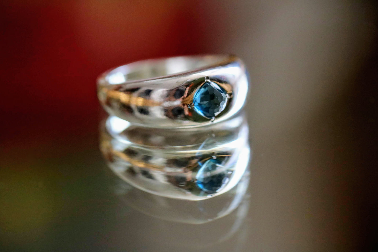 london blue topaz silver ring
