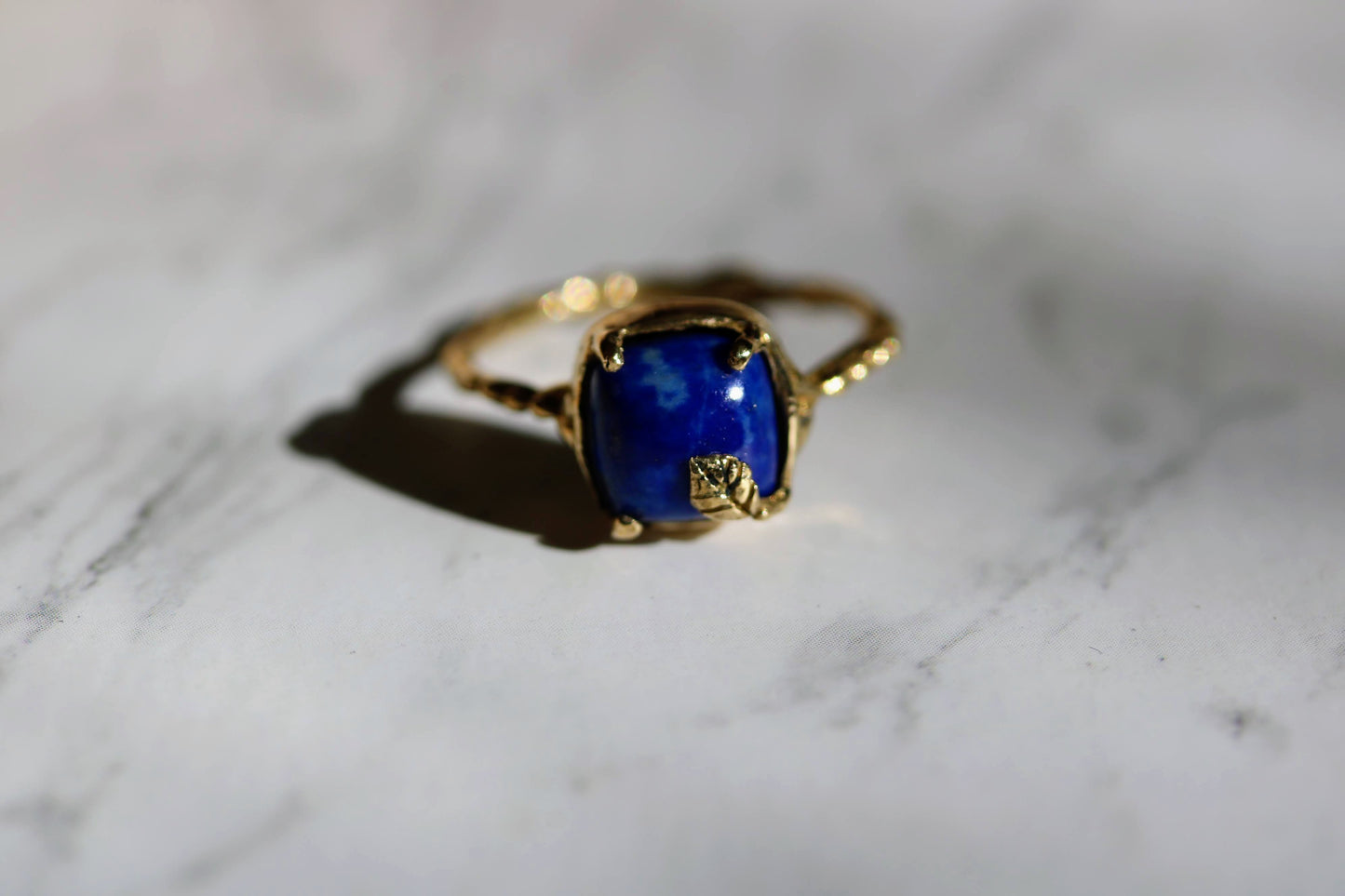 lapis lazuli brass ring
