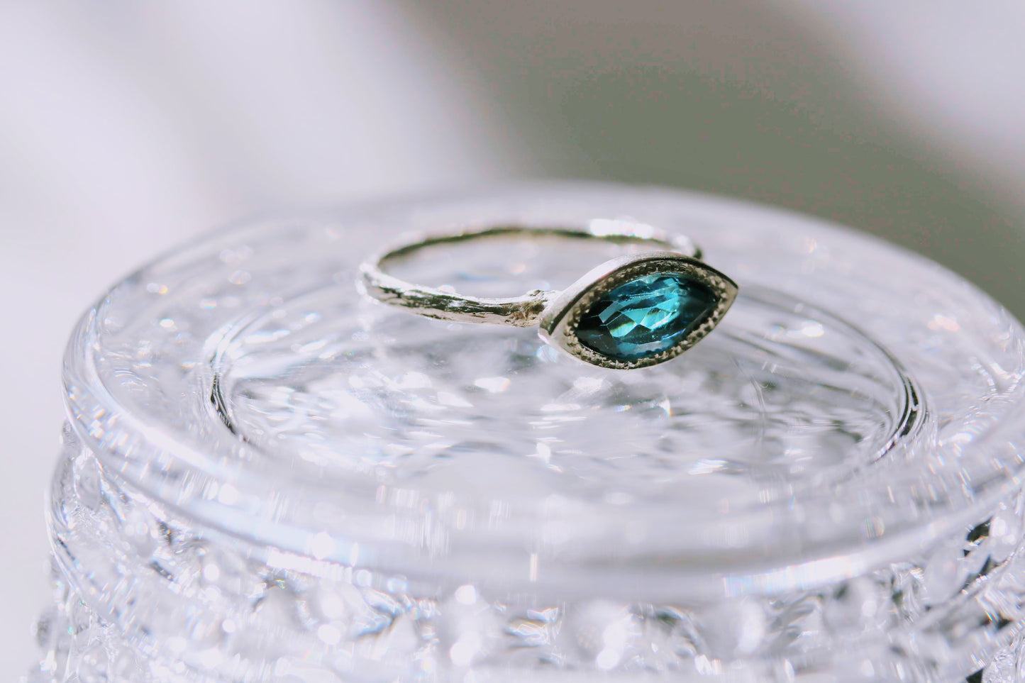 marquise london blue topaz silver ring