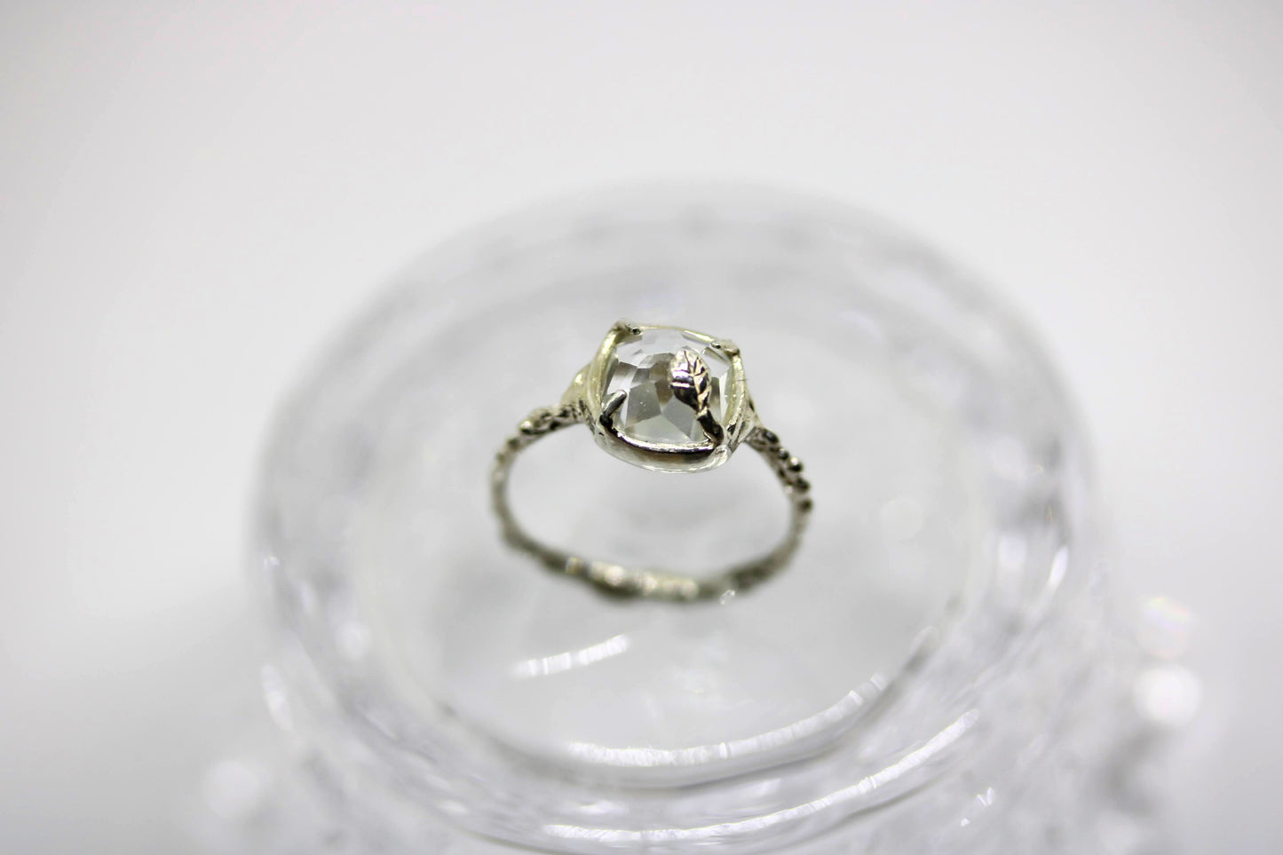 white topaz statement ring