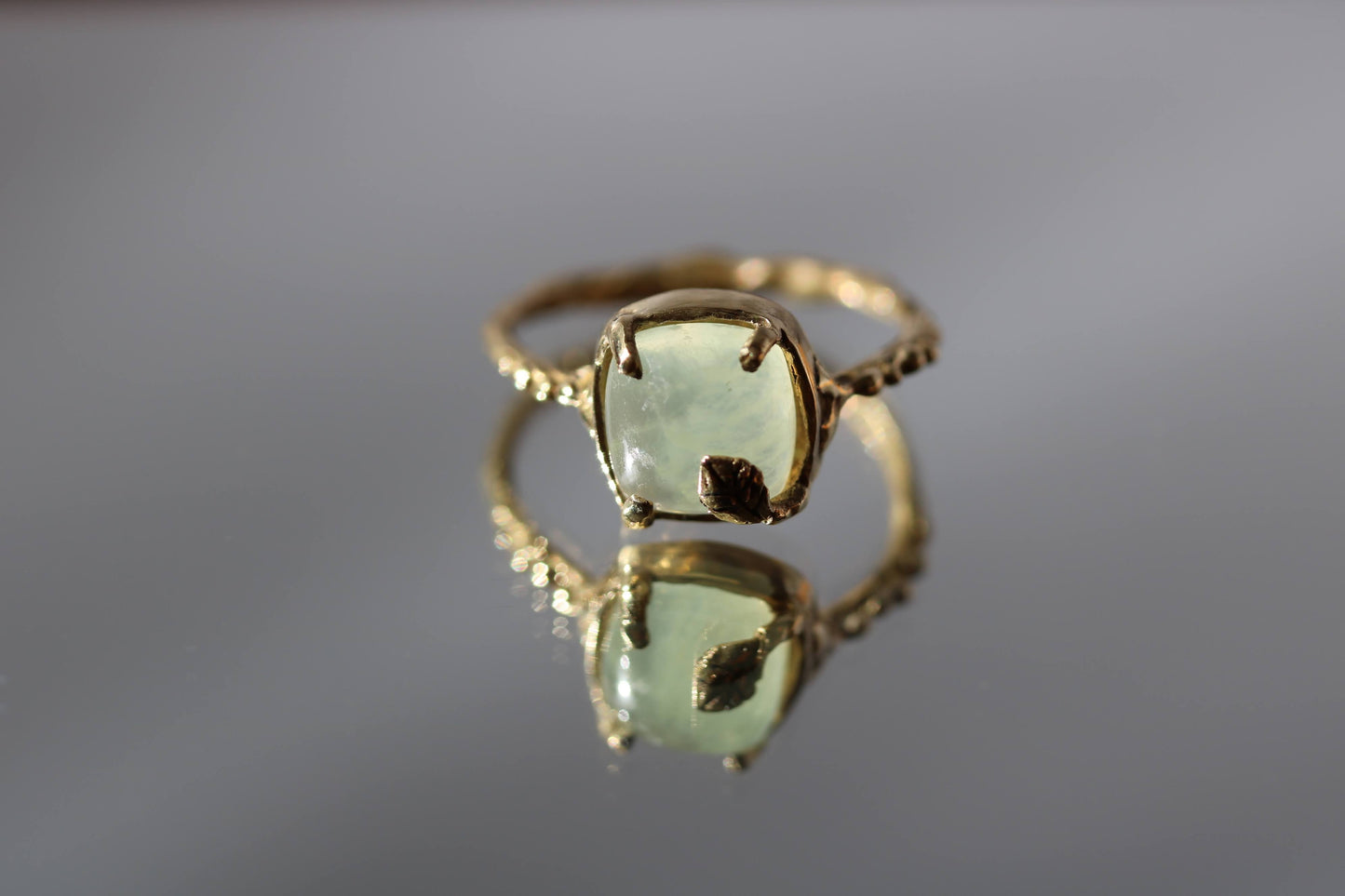 green prehnite talisman ring