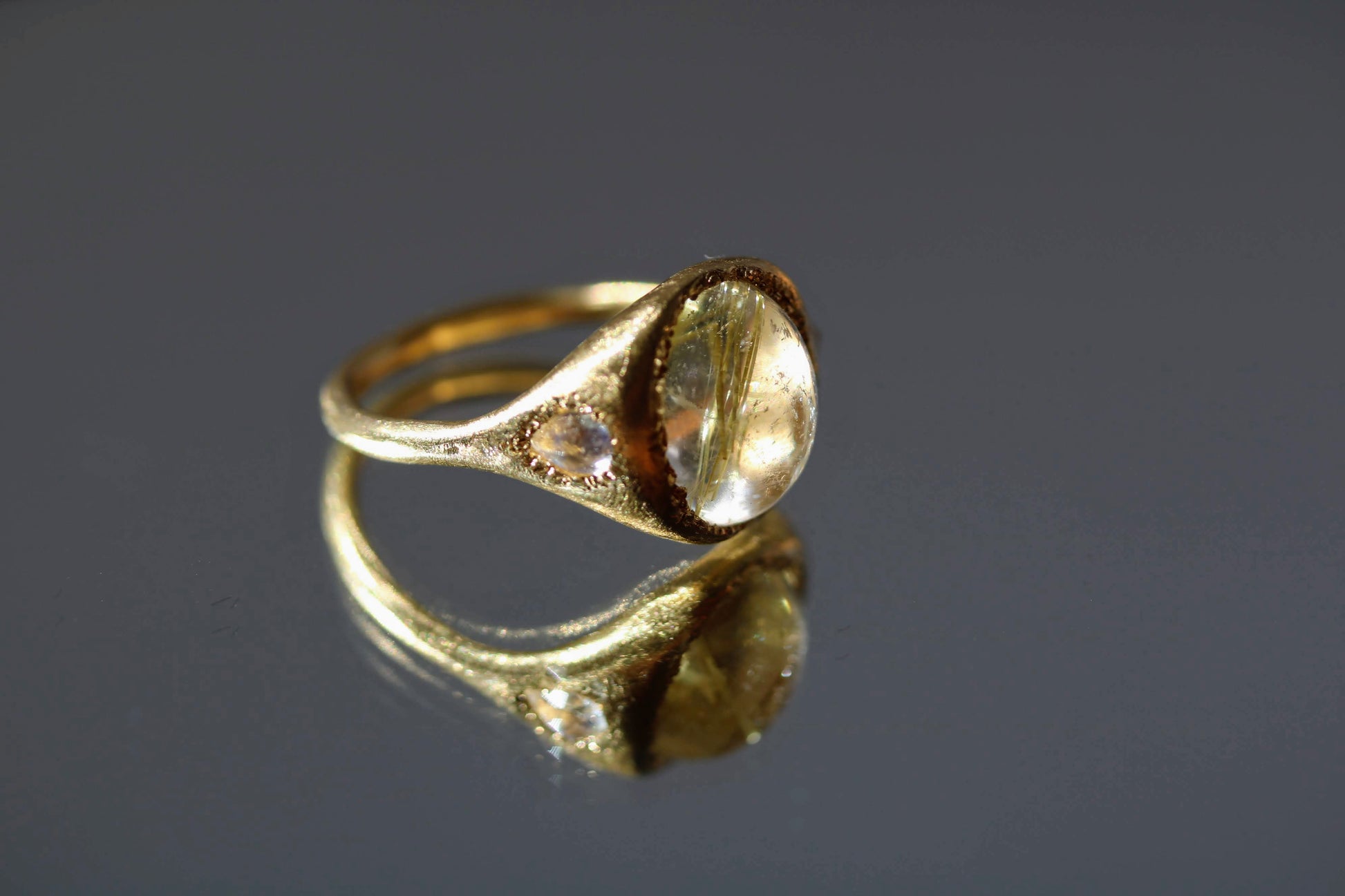 rutile quartz gold ring