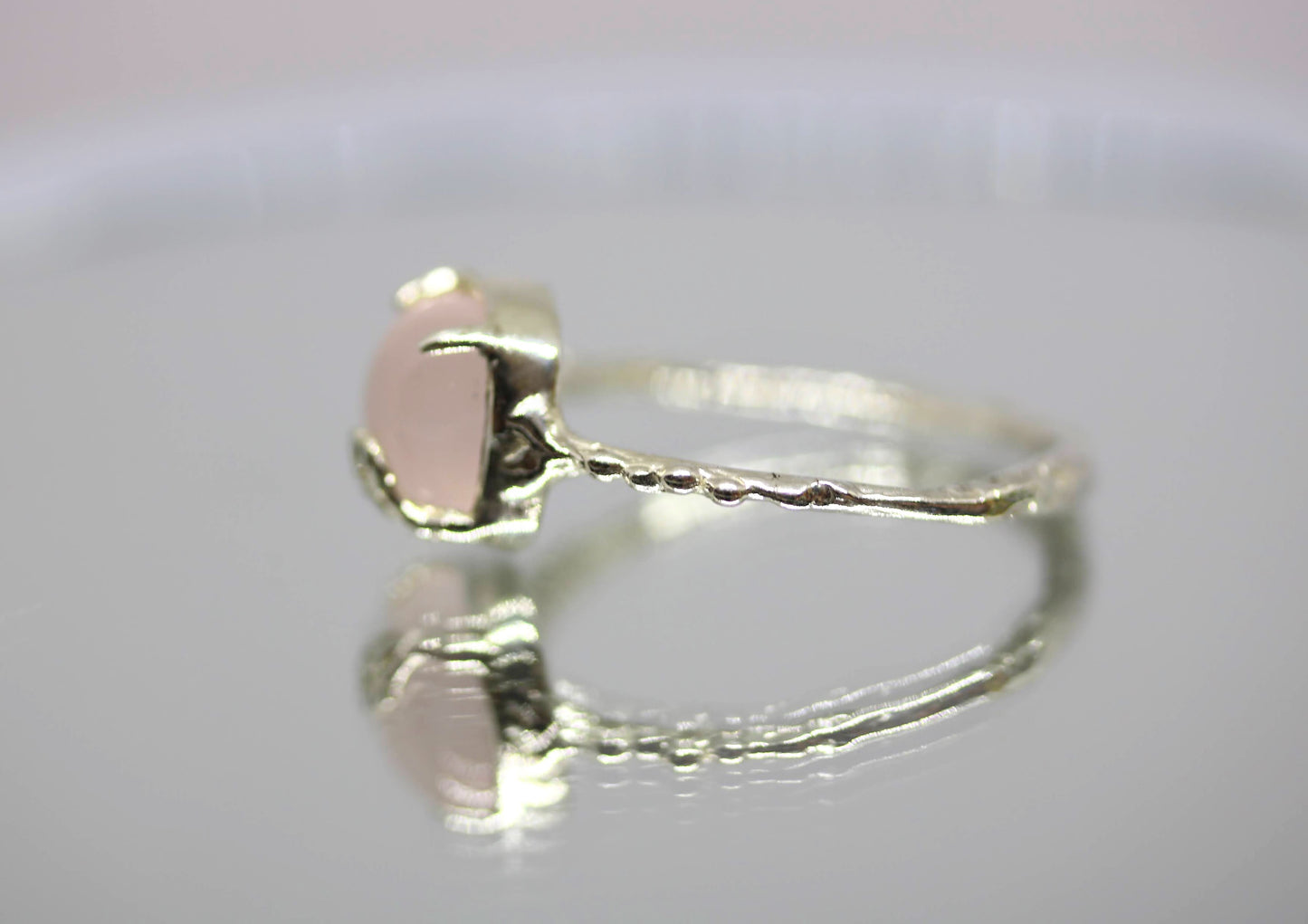 pink rose quartz ring