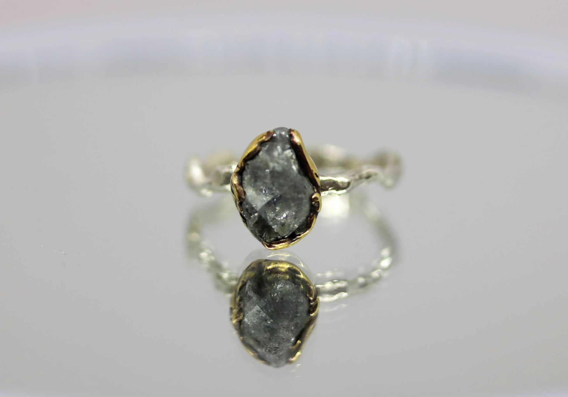 raw aquamarine ring