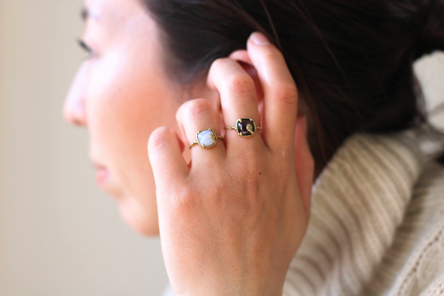 garnet statement ring