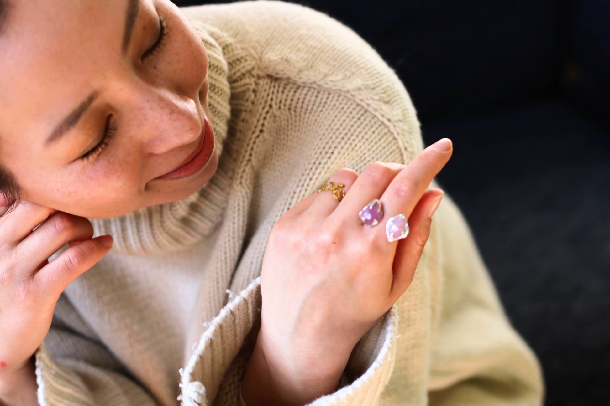 sapphire gorgeous double ring