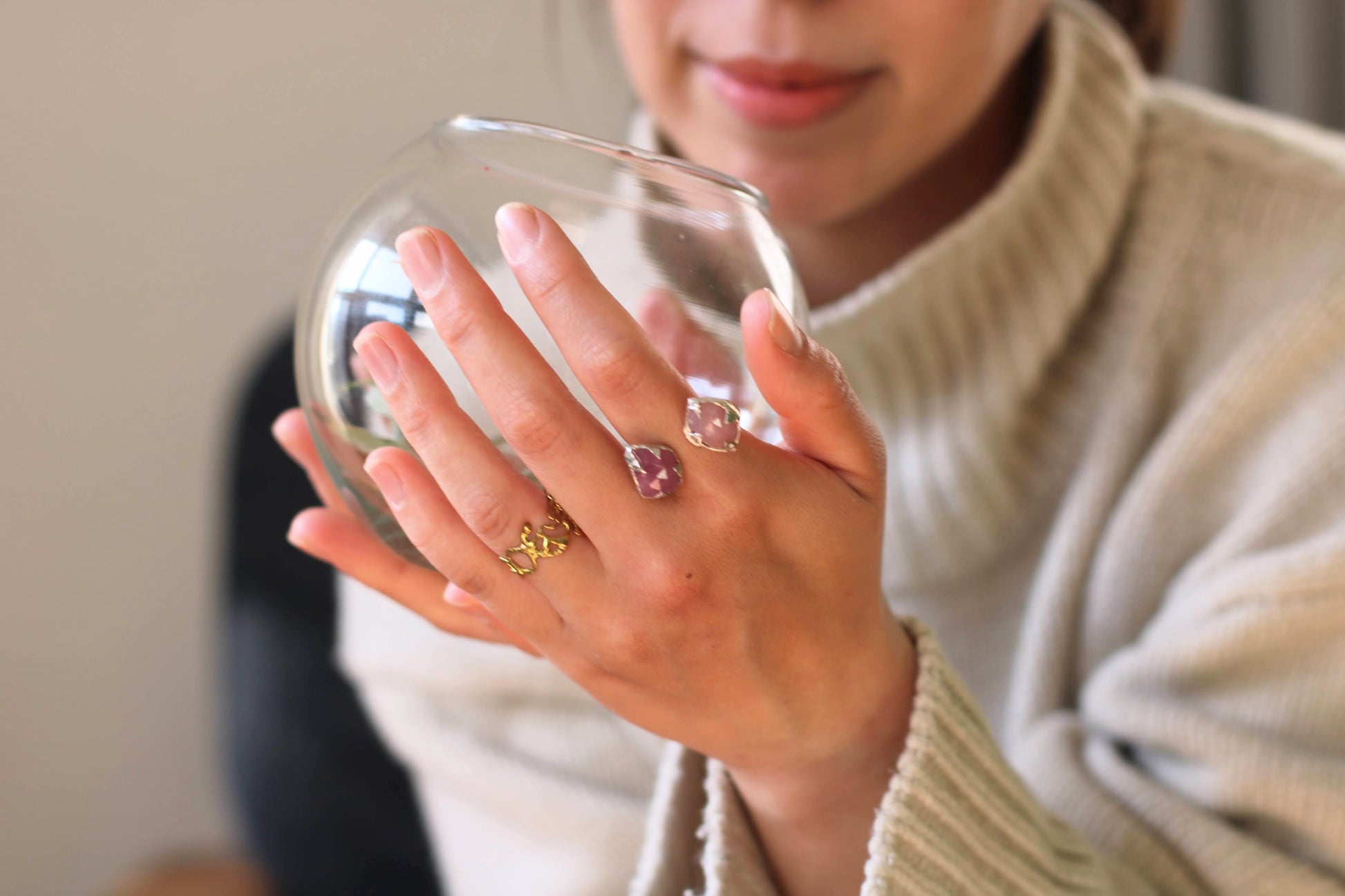 pink sapphire open ring in silver